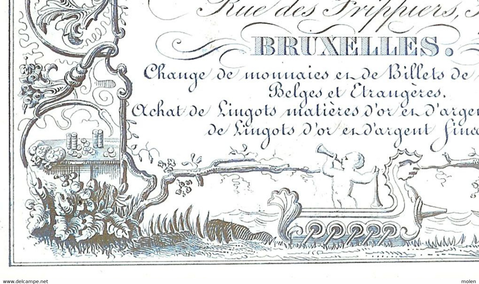 ©ca1850 BRUXELLES CHANGEUR MONNAIE AGENT DE CHANGE CHARLES CARTE PORCELAINE PORSELEINKAART BANQUIER BANQUE        840 - Bank & Versicherung