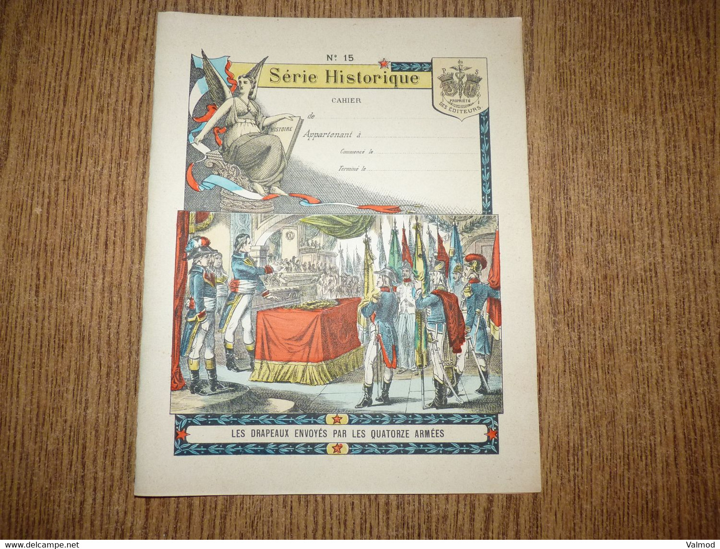 Protège-Cahier/Couverture"Série Historique N°15-Les Drapeaux Envoyés Par Les 14 Armées" -Format Plié 22,8x18,2 Cm Env. - Protège-cahiers