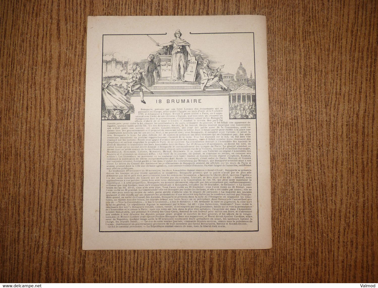 Protège-Cahier/Couverture"Série Historique N° 16 - 18 Brumaire"-Format Plié 22,5x17,6 Cm Env. - Protège-cahiers