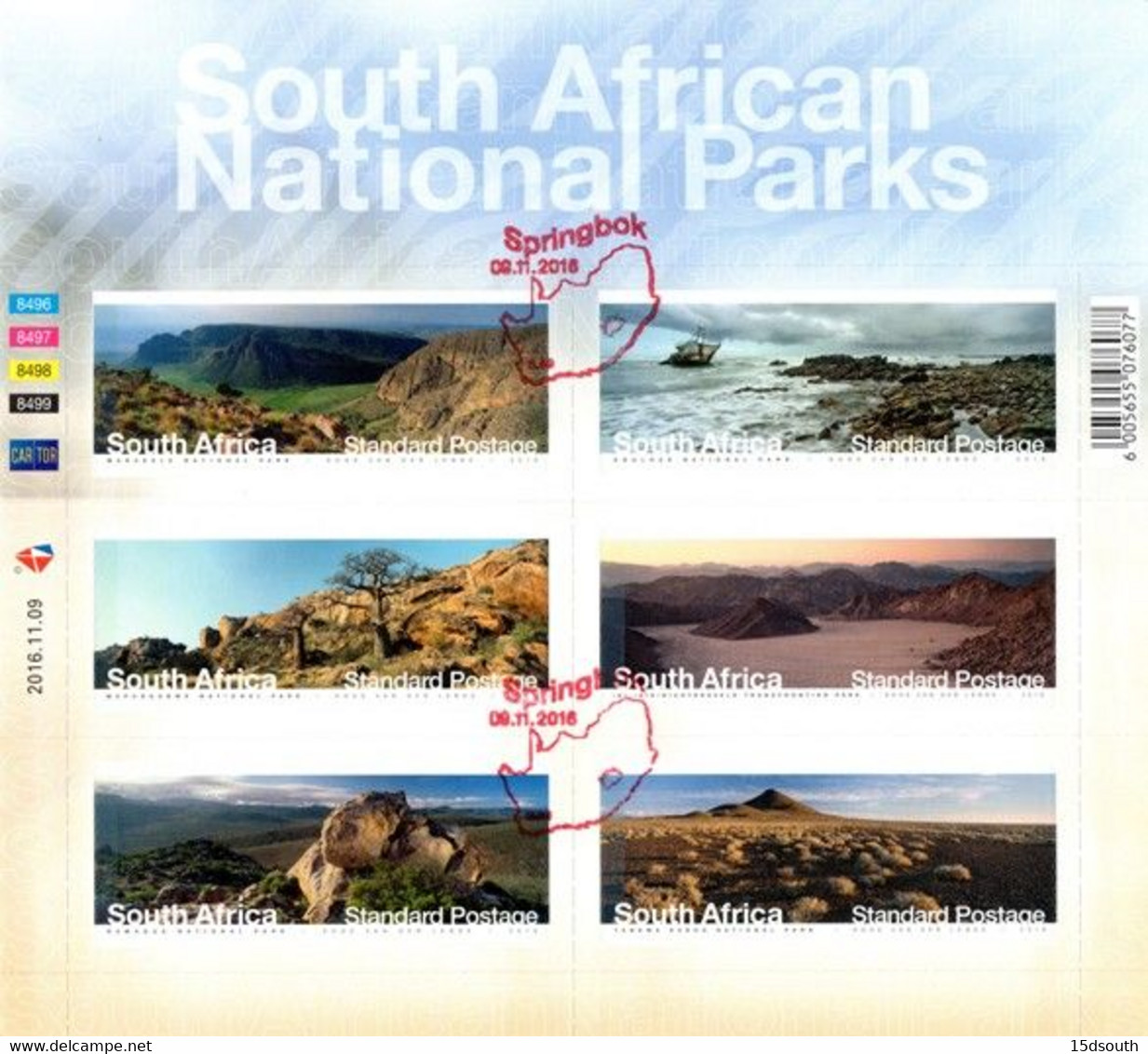 South Africa - 2016 National Parks 2 Sheet (o) - Usati