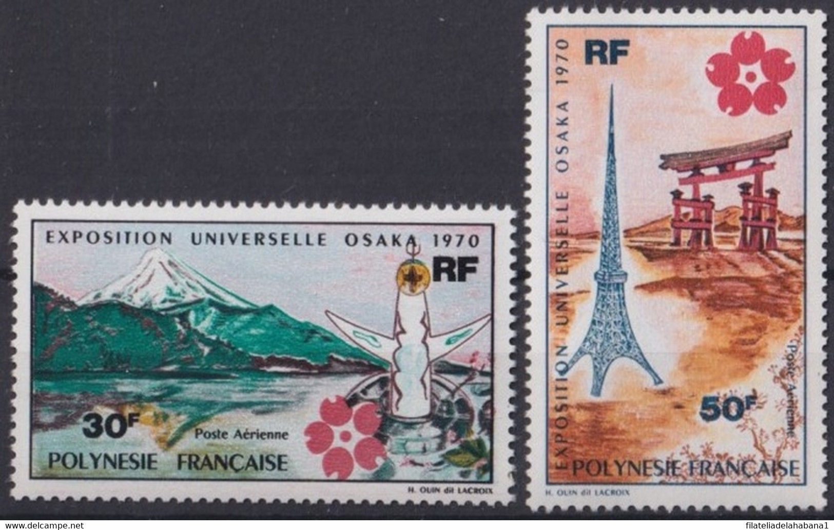 F-EX31766 POLYNESIE MNH 1970 JAPAN OSAKA WORLD EXPO ARCHITECTURE ART FUJI EIFFEL. - 1970 – Osaka (Japan)