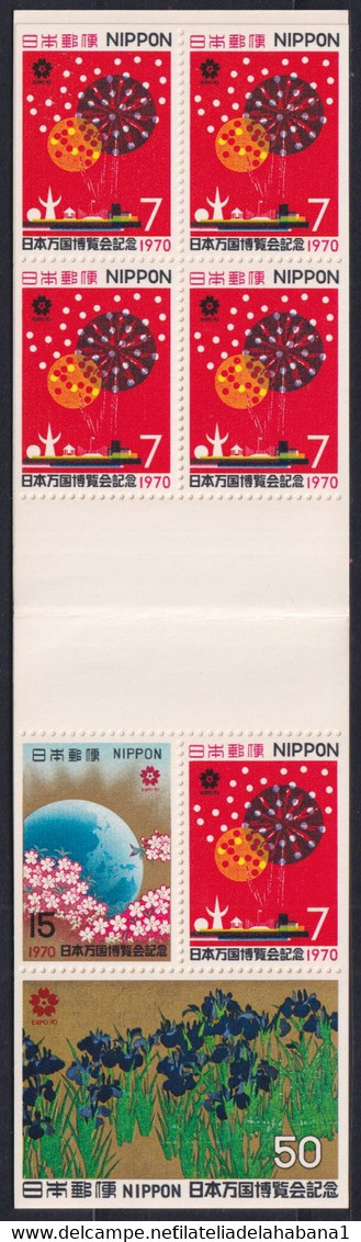 F-EX31787 JAPAN MNH 1970 BOOKLED OSAKA WORLD EXPO ART PAVILION FLOWER FLORES. - 1970 – Osaka (Japon)