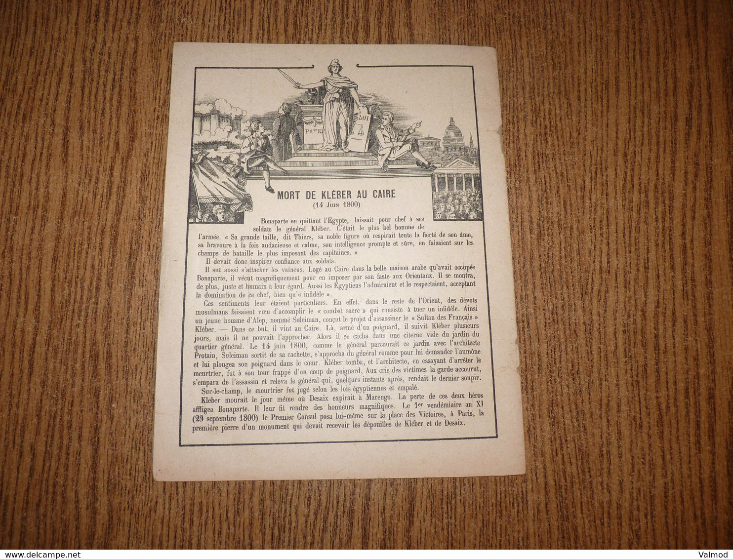 Protège-Cahier/Couverture"Série Historique N° 24-Assassinat De Kléber Au Caire"-Format Plié 22,3x17,4 Cm Env. - Protège-cahiers