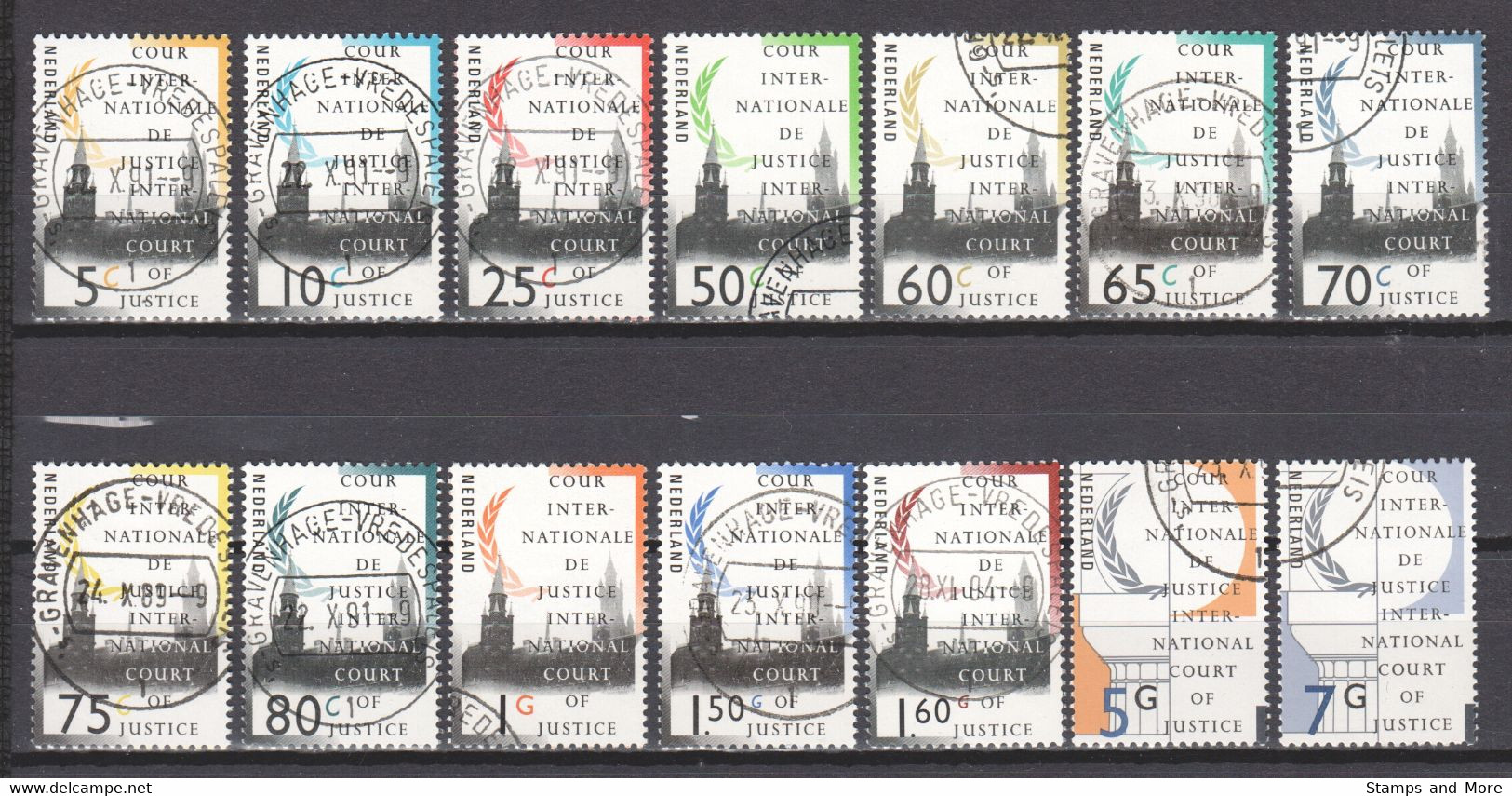 Netherlands 1989 DIENST - COUR DE JUSTICE D44-D47 + D49-D58 Canceled - Servicios