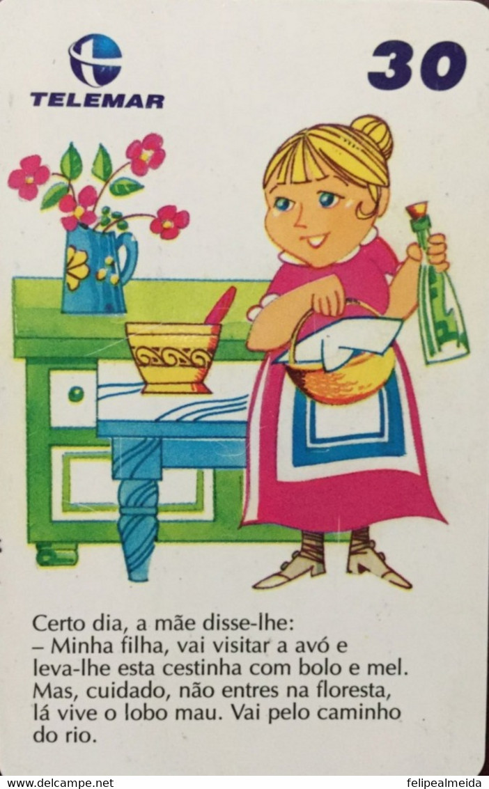 Phone Card Manufactured By Telemar In 1999 - Series Classics Of Children's Literature Little Red Riding Hood - Pittura