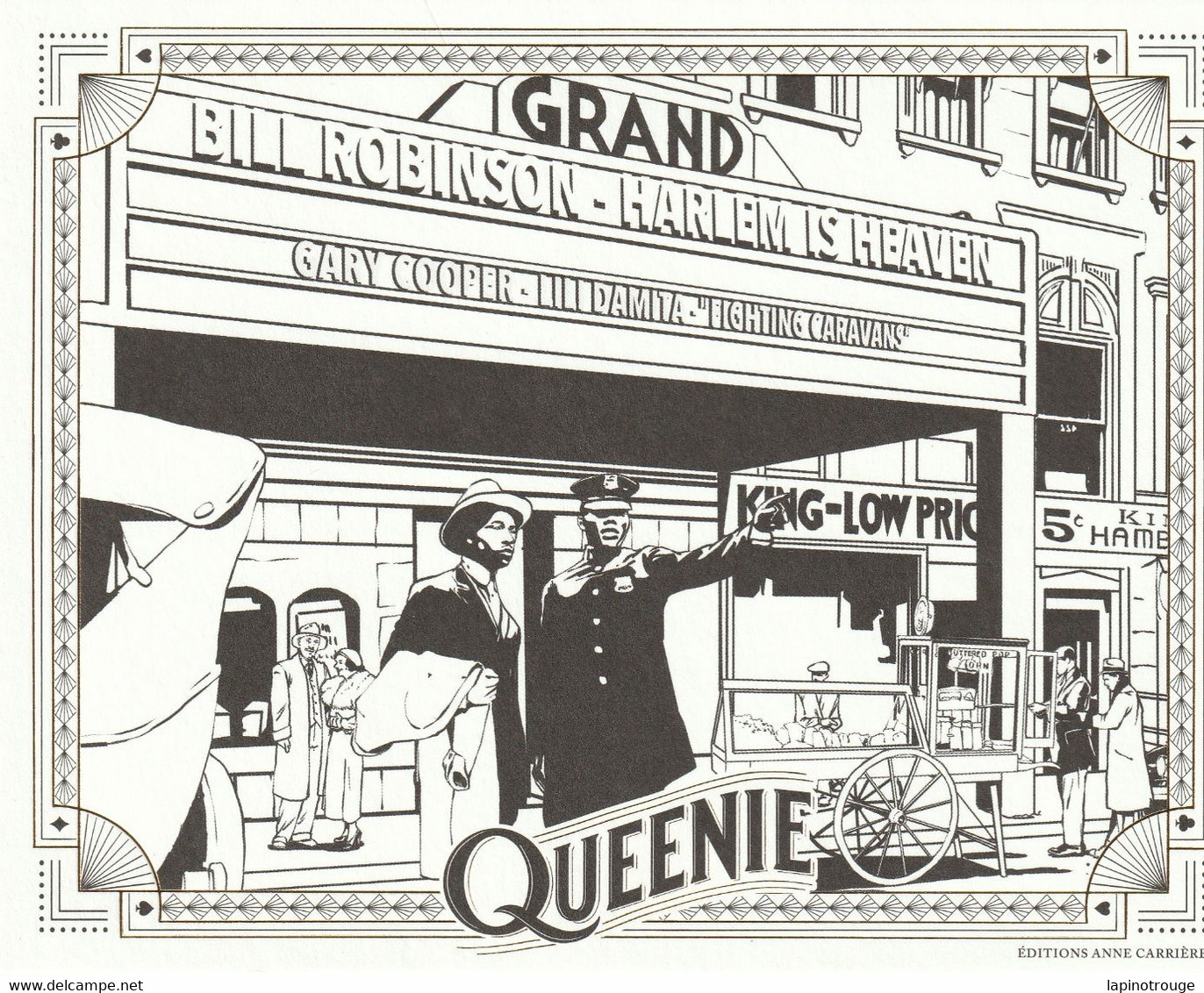 Ex-libris  COLOMBA Elisabeth Pour Queenie Reine De Harlem Editions Anne Carrière 2021 (Lévy Aurélie - Illustrateurs A - C