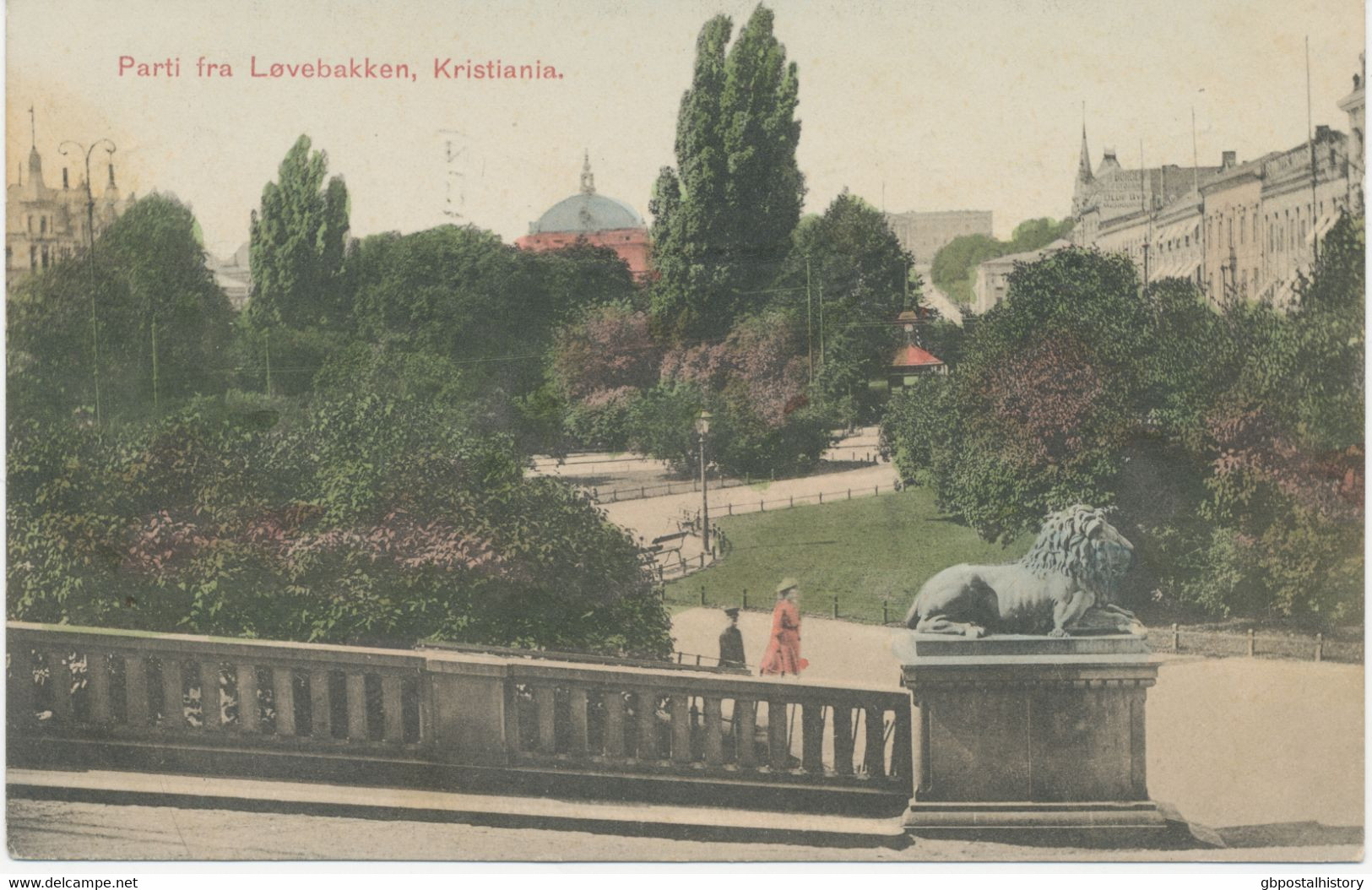 NORWEGEN 1913, 10 Ö Posthorn EF Auf Pra.-AK (Part Fra Lövebakken, Kristiania) Nach England Mit Seltene Werbestempel - Covers & Documents