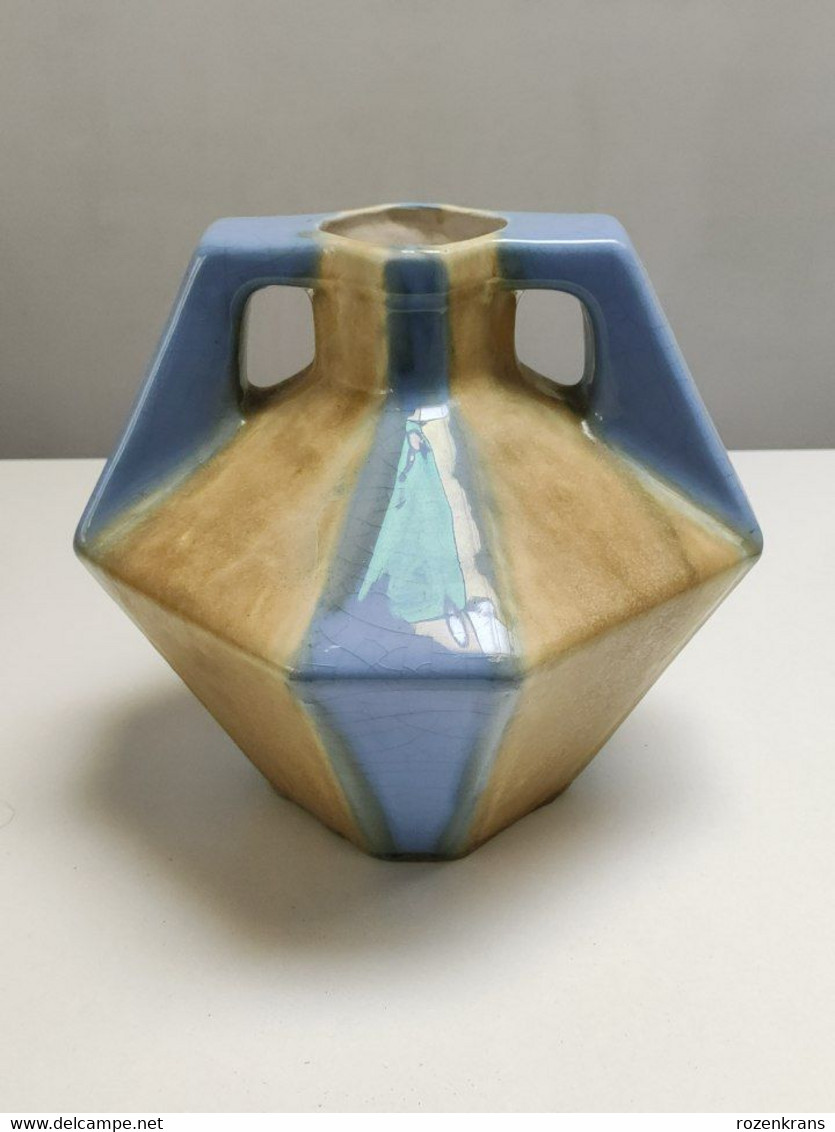 Beautiful Rare set of 3 ART DECO Vases - Art Deco  +/- 1925 Vase Faience France Nord - North