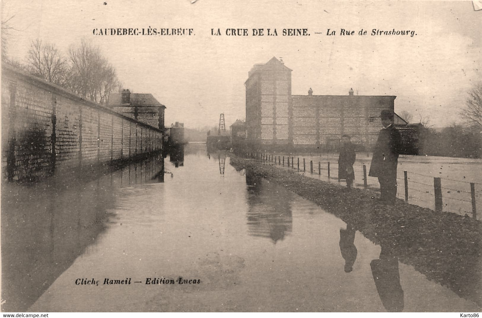 Caudebac Lès Elbeuf * La Crue De La Seine * La Rue De Strasbourg * Inondation - Caudebec-lès-Elbeuf