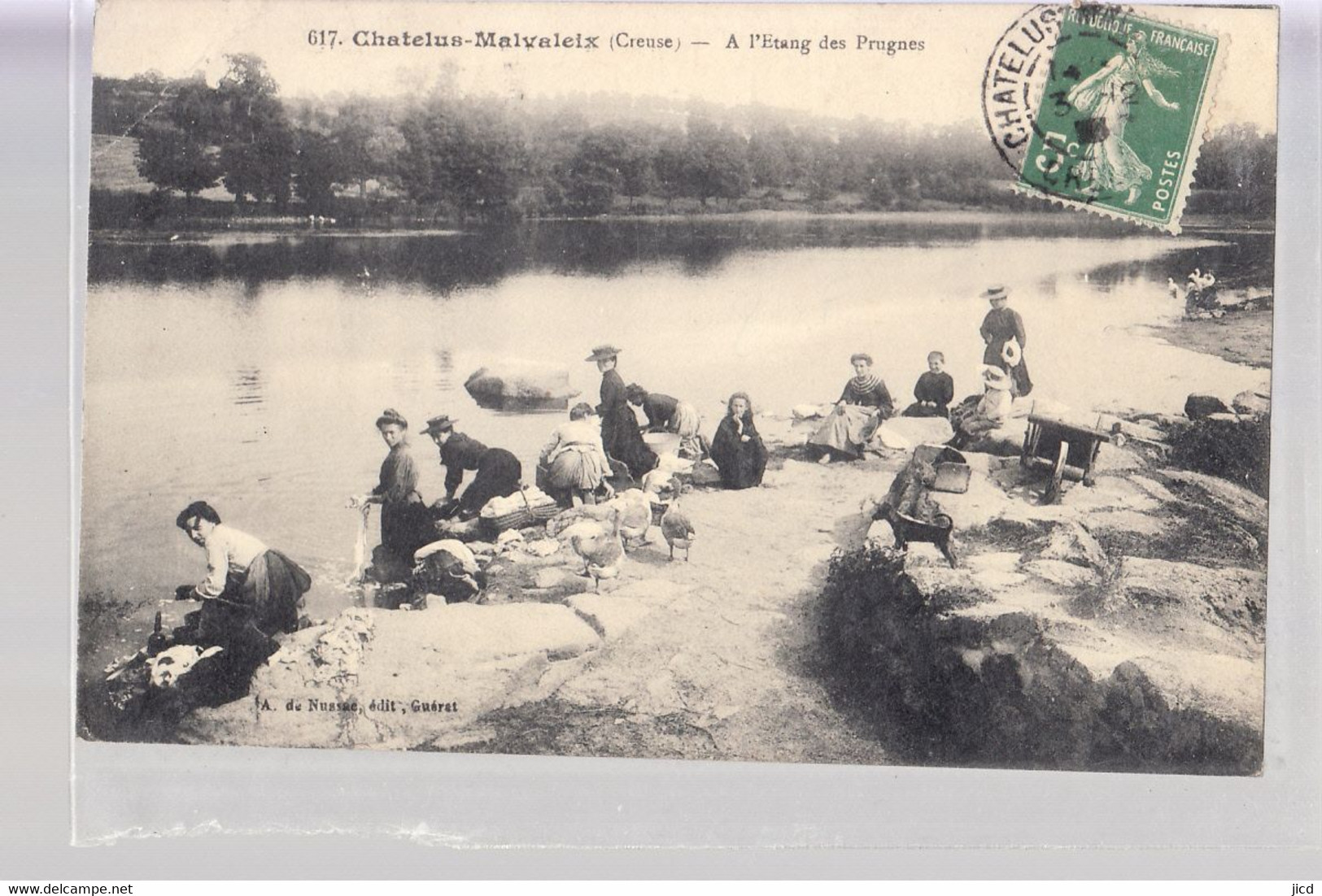 23-  CHATELUS - MALVALEIX - A L' ETANG DES PRUGNES - " LAVANDIERES AU LAVOIR " - - Chatelus Malvaleix