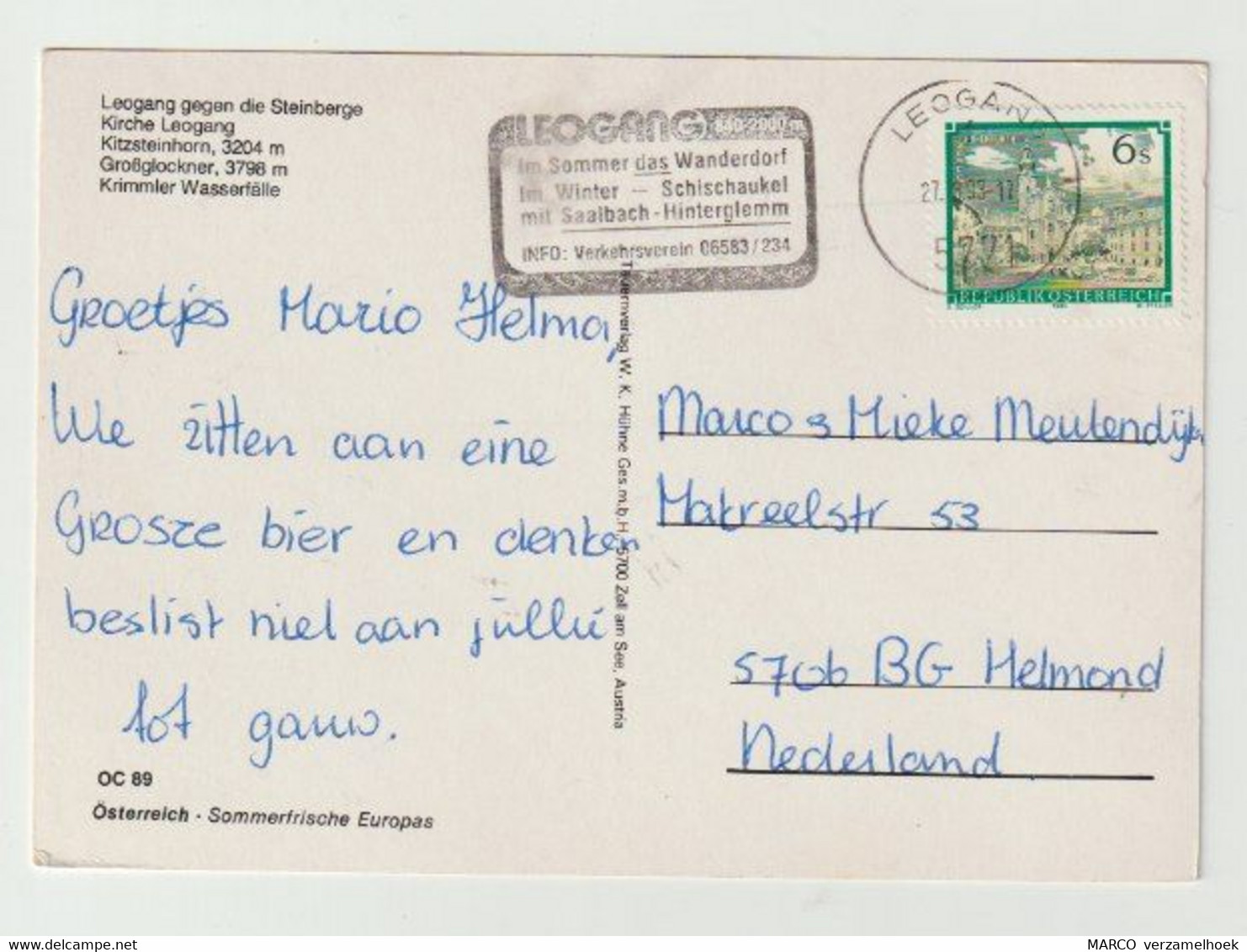 Ansichtkaart-postcard Leogang Salzburgerland (A) - Leogang