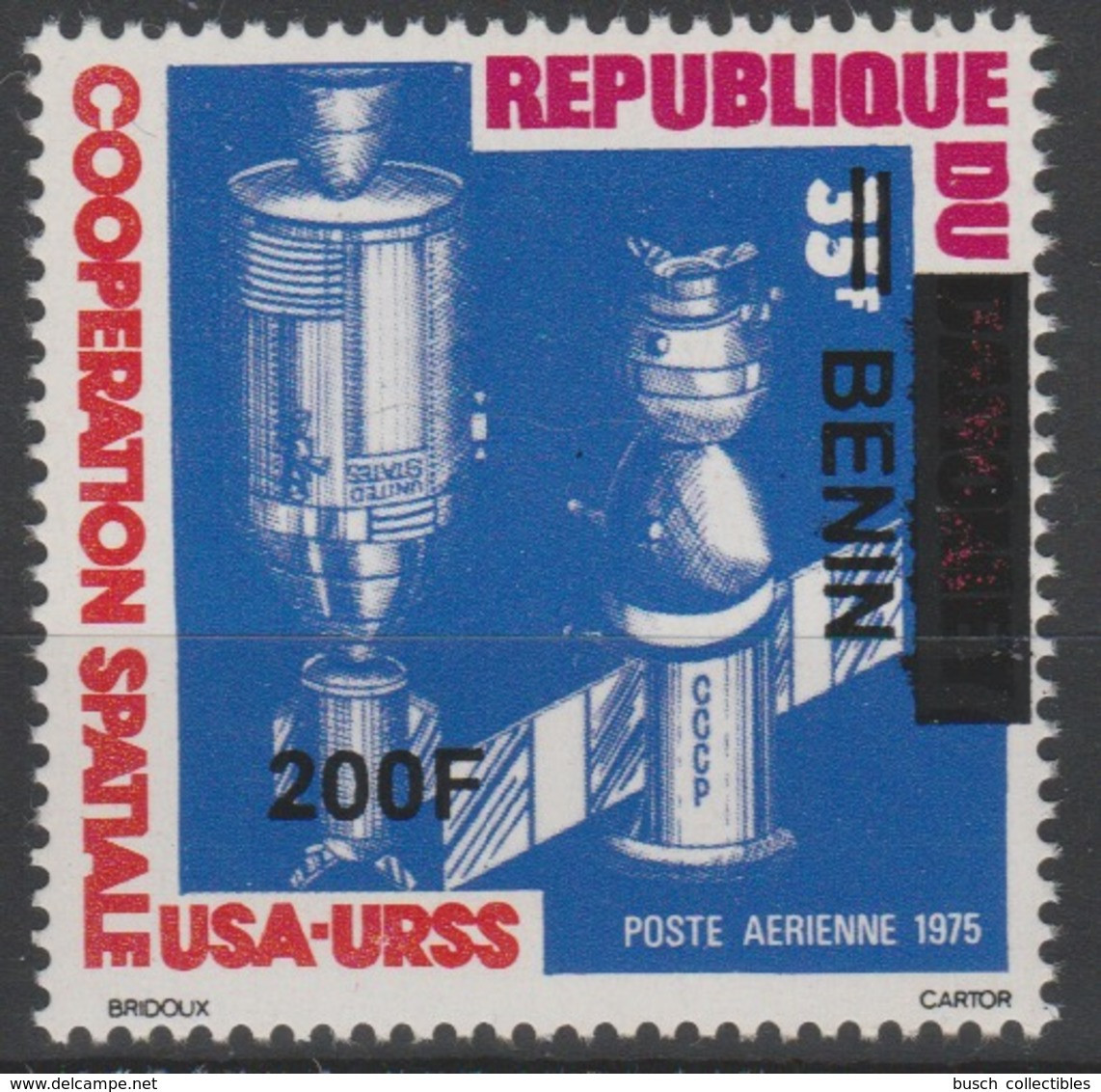 Bénin 2008/2009 Mi. 1520 USA - URSS Coopération Spatiale Space Raumfahrt 200F Surchargé Overprint MNH** - Benin - Dahomey (1960-...)