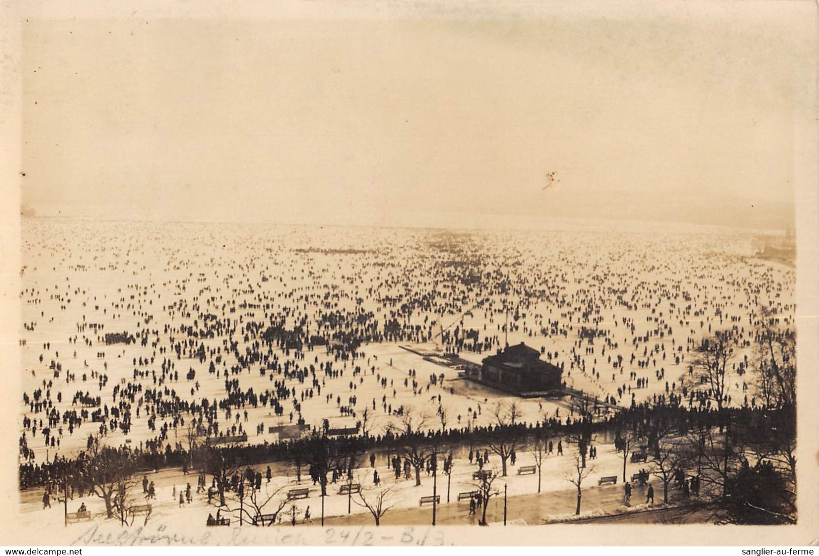 CPA SUISSE CARTE PHOTO HELLIKON PATINAGE SUR GLACE - Autres & Non Classés