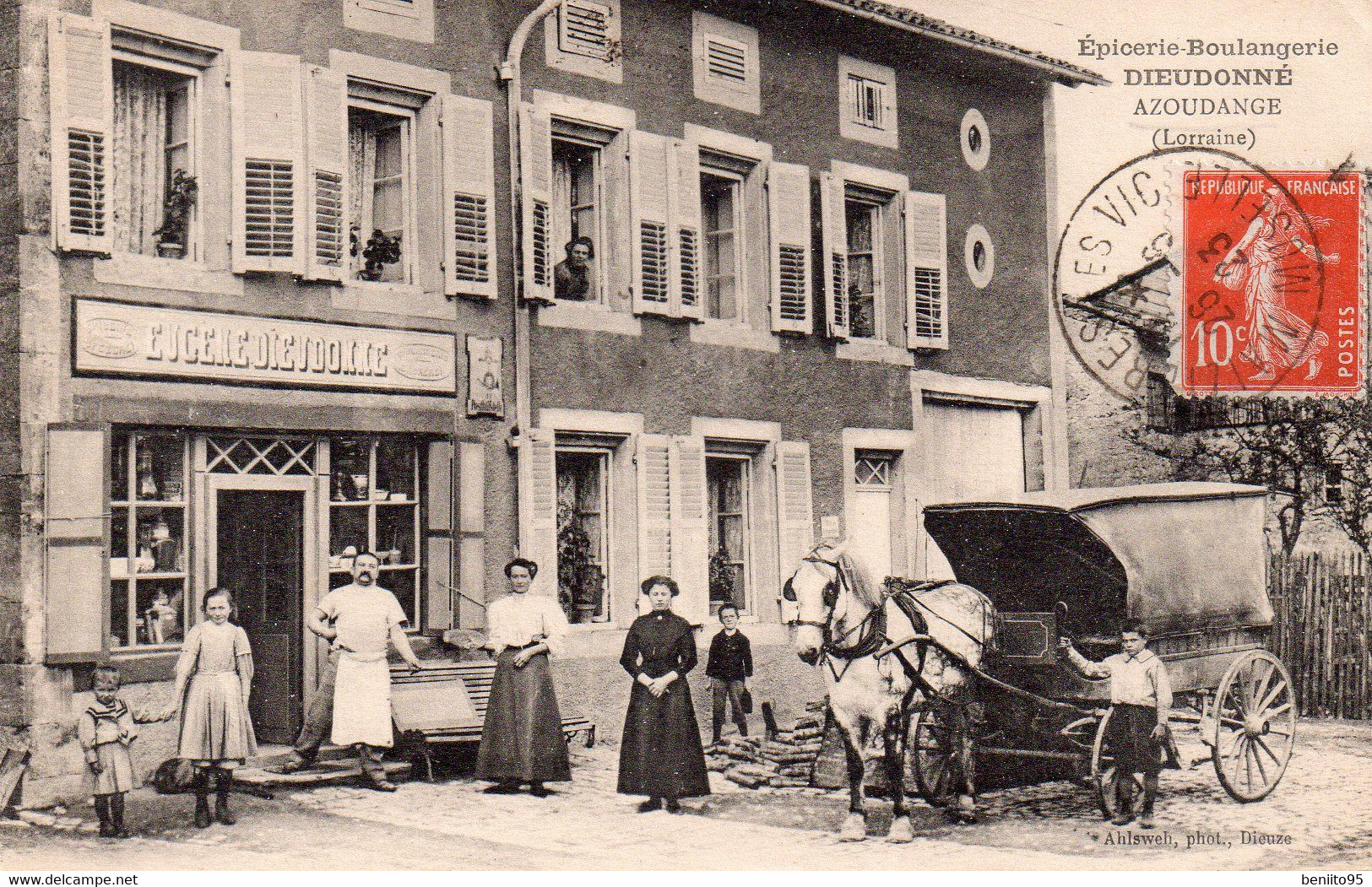 CPA D'AZOUDANGE  Epicerie-Boulangerie DIEUDONNE. - Autres & Non Classés