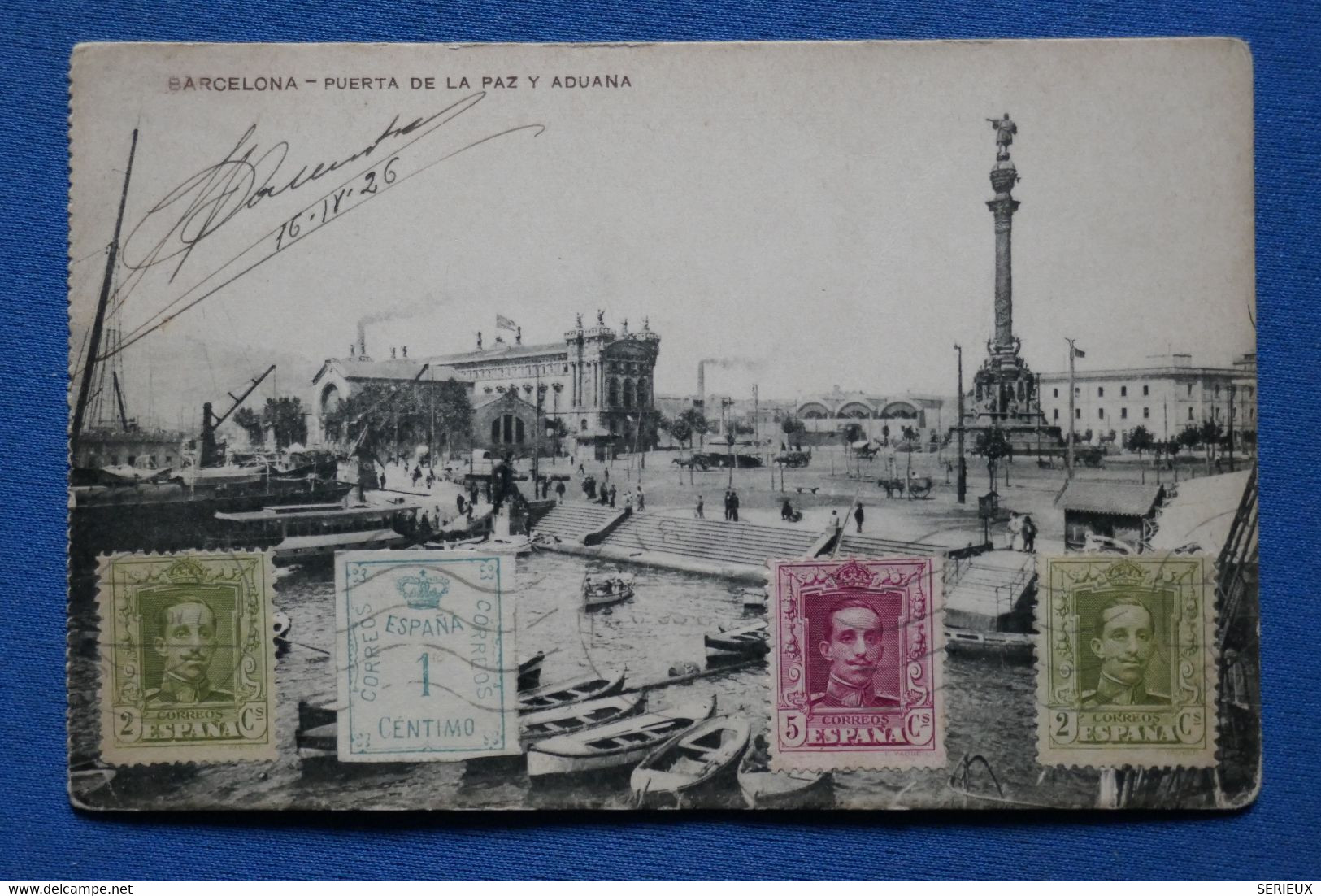 AR16 ESPANA  BELLE CARTE RARE  1926 BARCELONA REUS  POUR PRAGA  TCHECOS.  +IMPRESSIONS   +AFFRANCH. PLAISANT - Briefe U. Dokumente