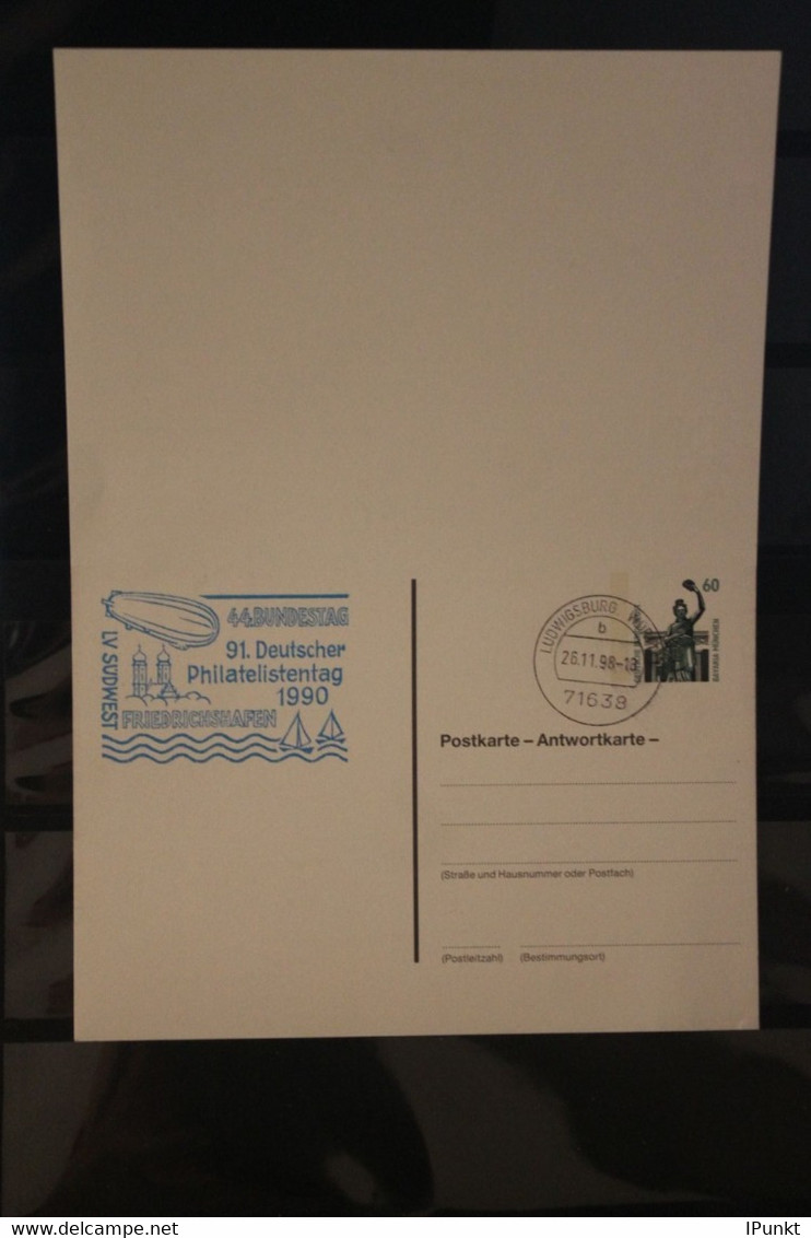 Deutschland, Postkarte Mit Antwortkarte: LZ 127 "Graf Zeppelin, DO X; Sonderstempel Friedrichshafen - Cartes Postales Privées - Oblitérées