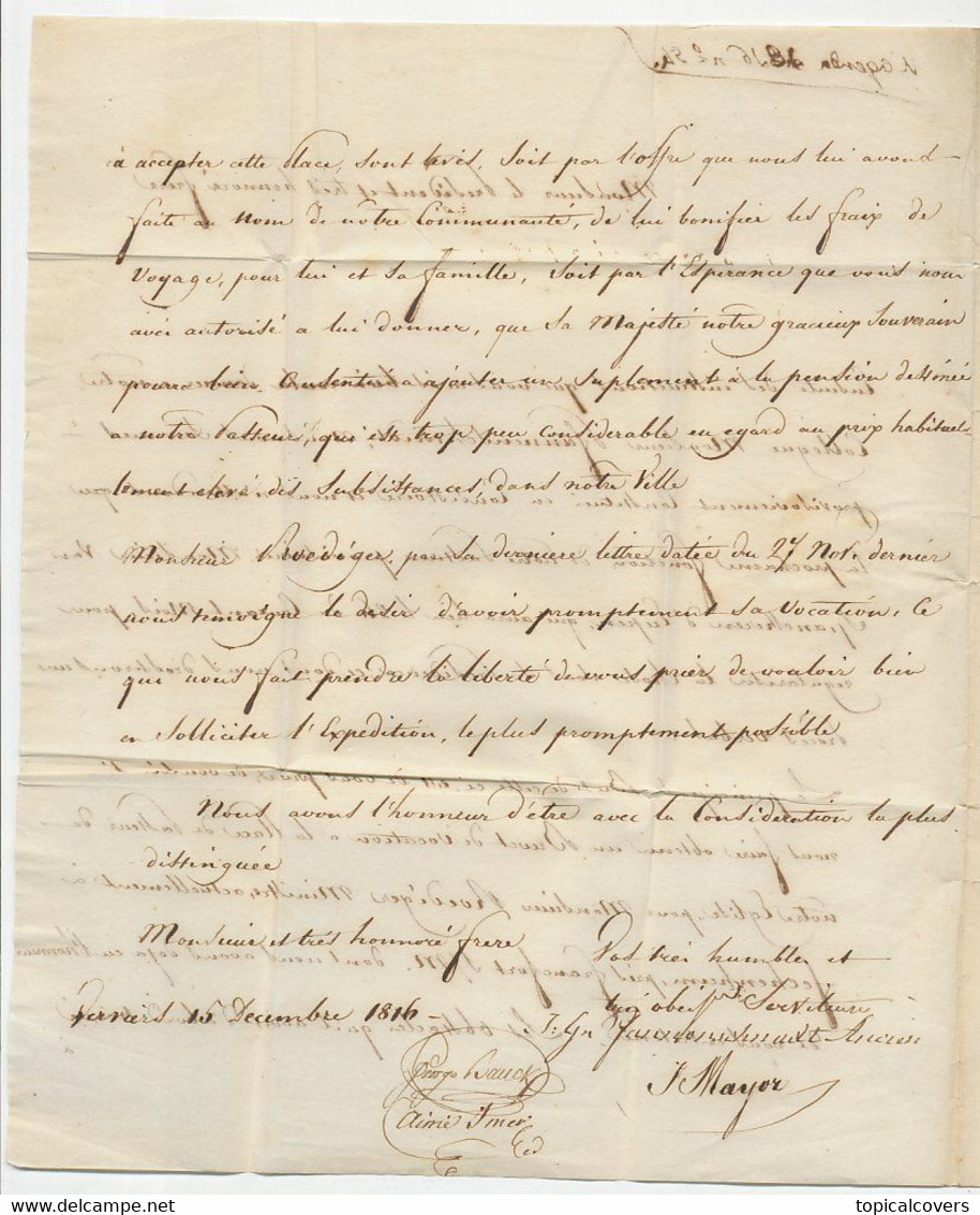 Complete Folded Letter Verviers Belgium - Maastricht The Netherlands 1816 - 1815-1830 (Période Hollandaise)