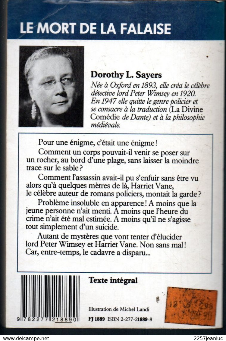 Roman Policier 1889 - De Dorothy L.Sayers Le Mort De La Falaise Editions J'ai Lu De 1969 - J'ai Lu