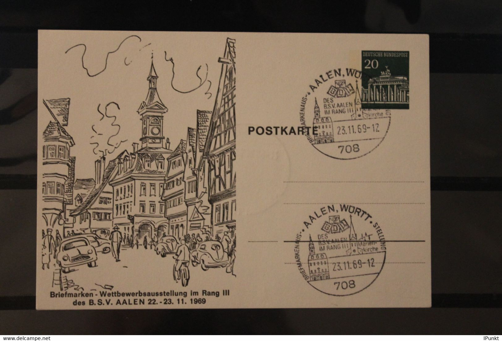 Deutschland, Ganzsache Briefmarken-Ausstellung Aalen 1969, PP 43, Sonderstempel - Privé Postkaarten - Gebruikt