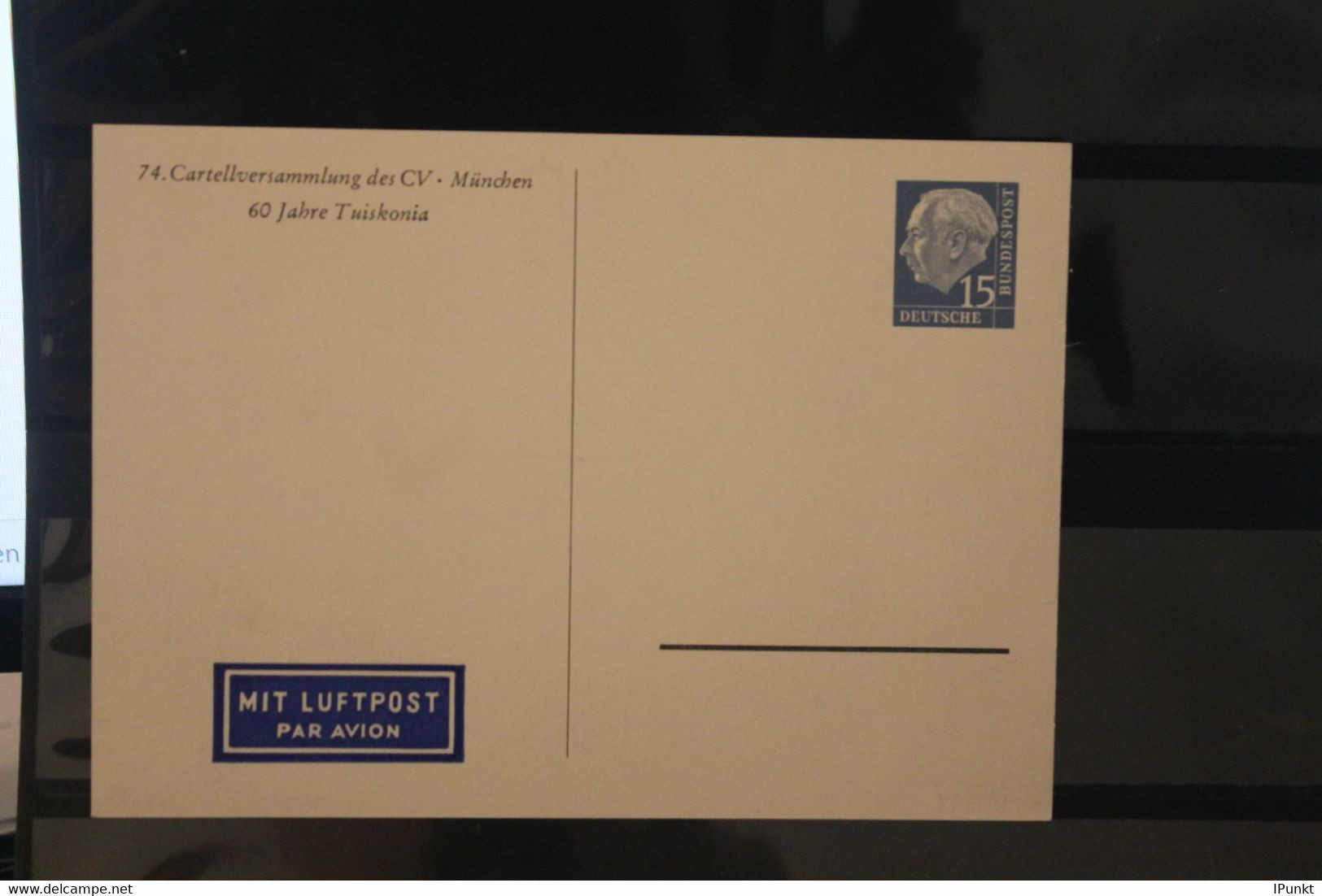 Deutschland, Ganzsache 1960: Cartellversammlung München 1960, Wertstempel Heuss 15 Pf. - Cartes Postales Privées - Neuves