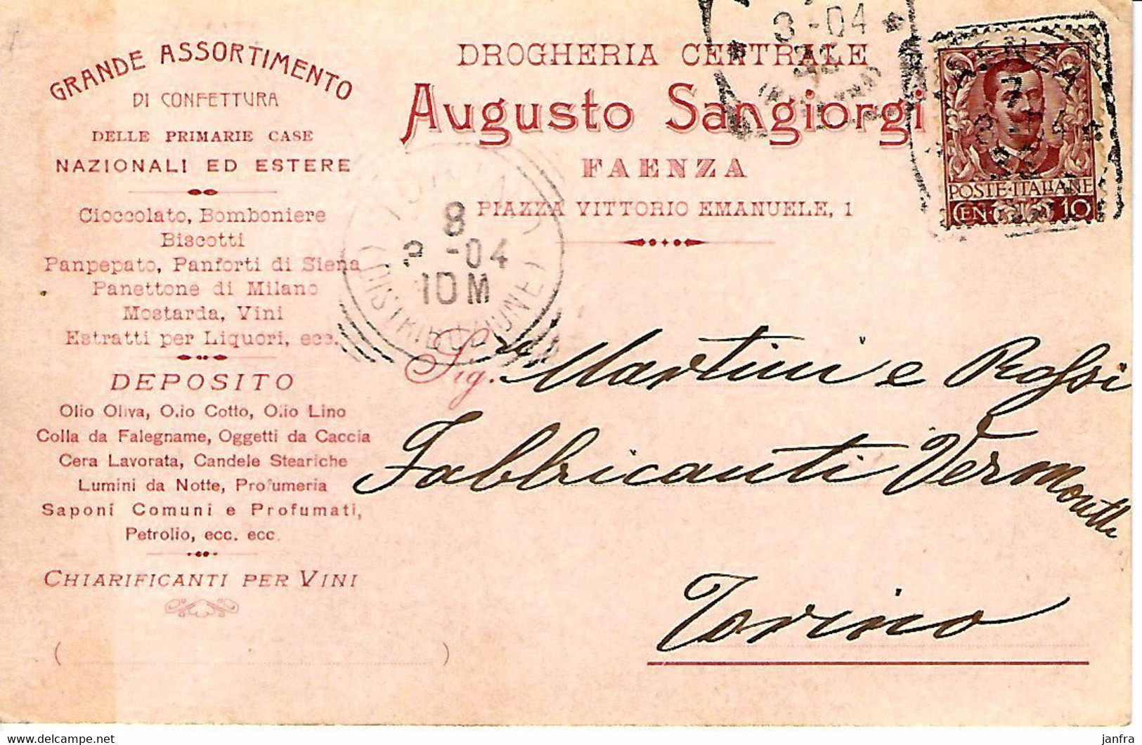 FAENZA - AUGUSTO SANGIORGI - DROGHERIA CENTRALE - Faenza