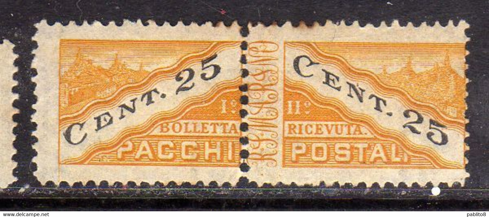 REPUBBLICA DI SAN MARINO 1945 PACCHI POSTALI PARCEL POST CENT. 25c MNH - Paketmarken