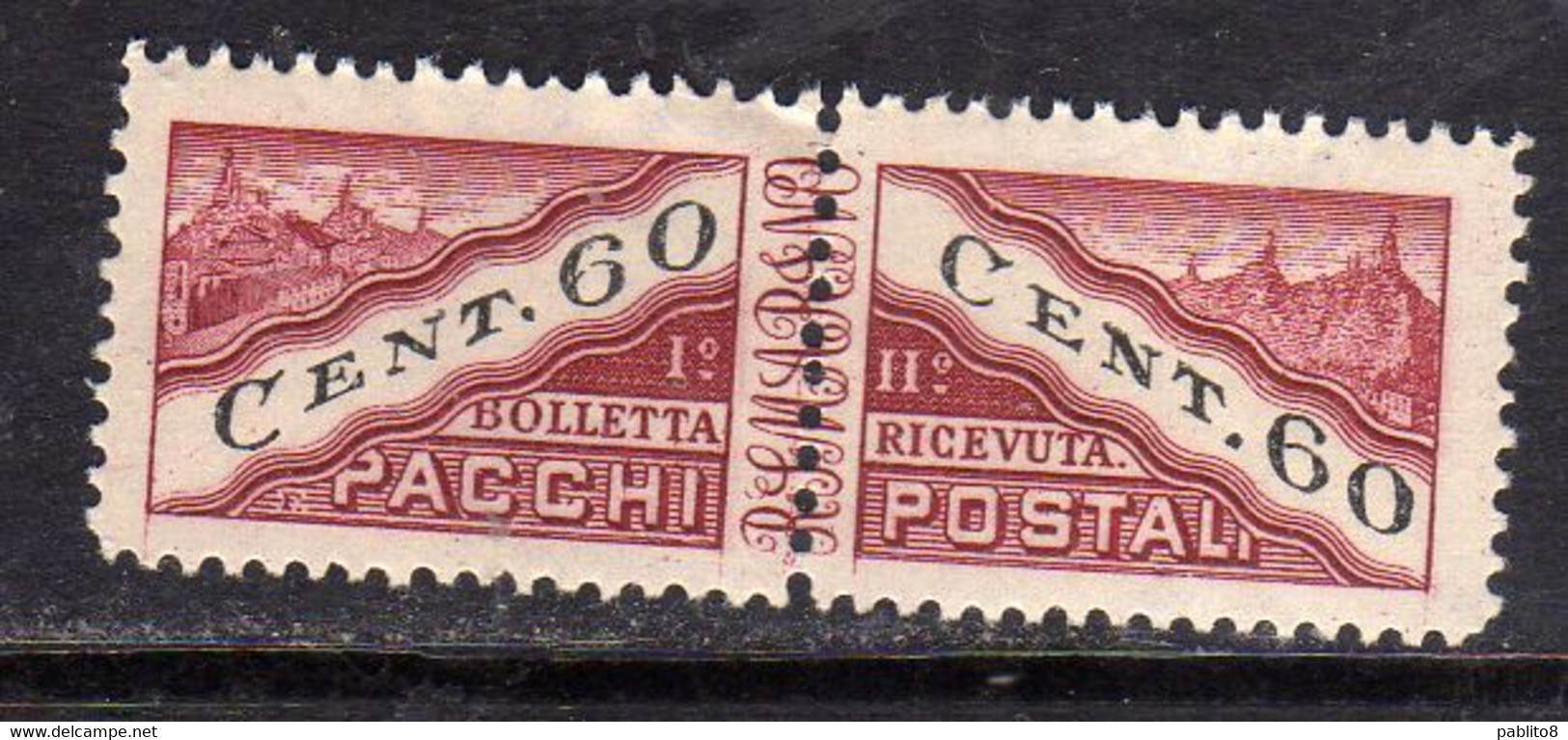 REPUBBLICA DI SAN MARINO 1945 PACCHI POSTALI PARCEL POST CENT. 60c MNH - Pacchi Postali