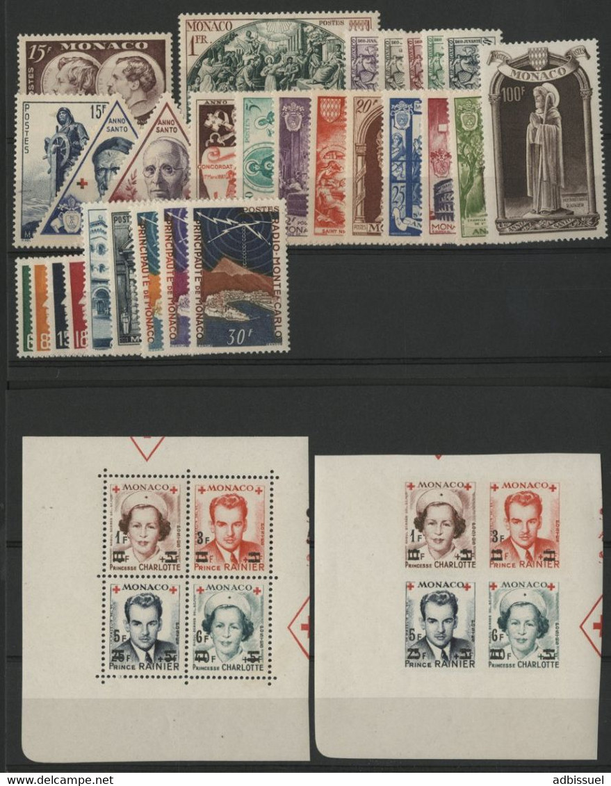 MONACO ANNEE COMPLETE 1951 COTE 463 € NEUFS ** MNH N° 351 à 382 B Soit 36 Timbres. TB - Full Years