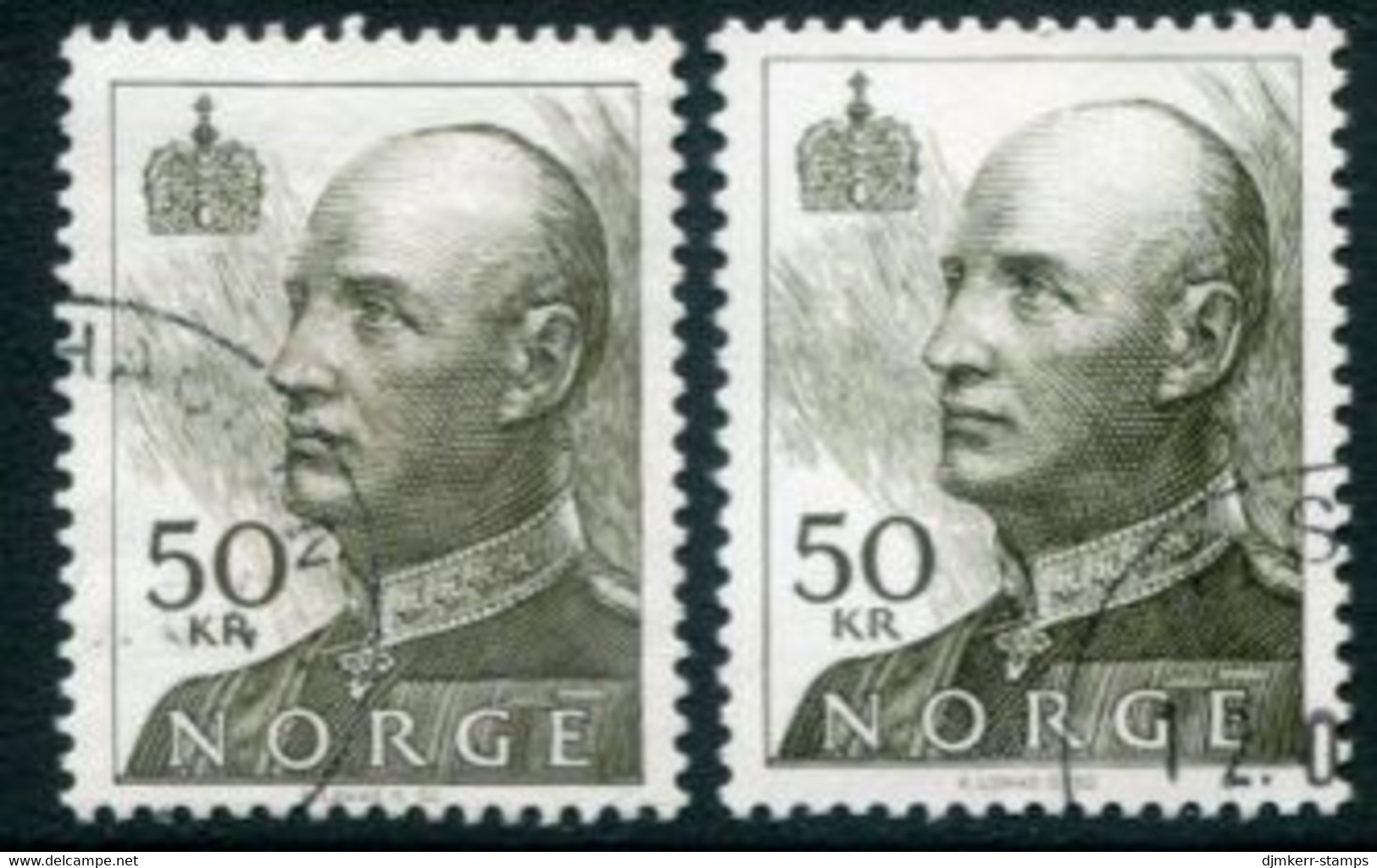 NORWAY 1992 Definitive: King Harald V  50 Kr. On Both Papers Used.   Michel 1100 Ax,y - Oblitérés