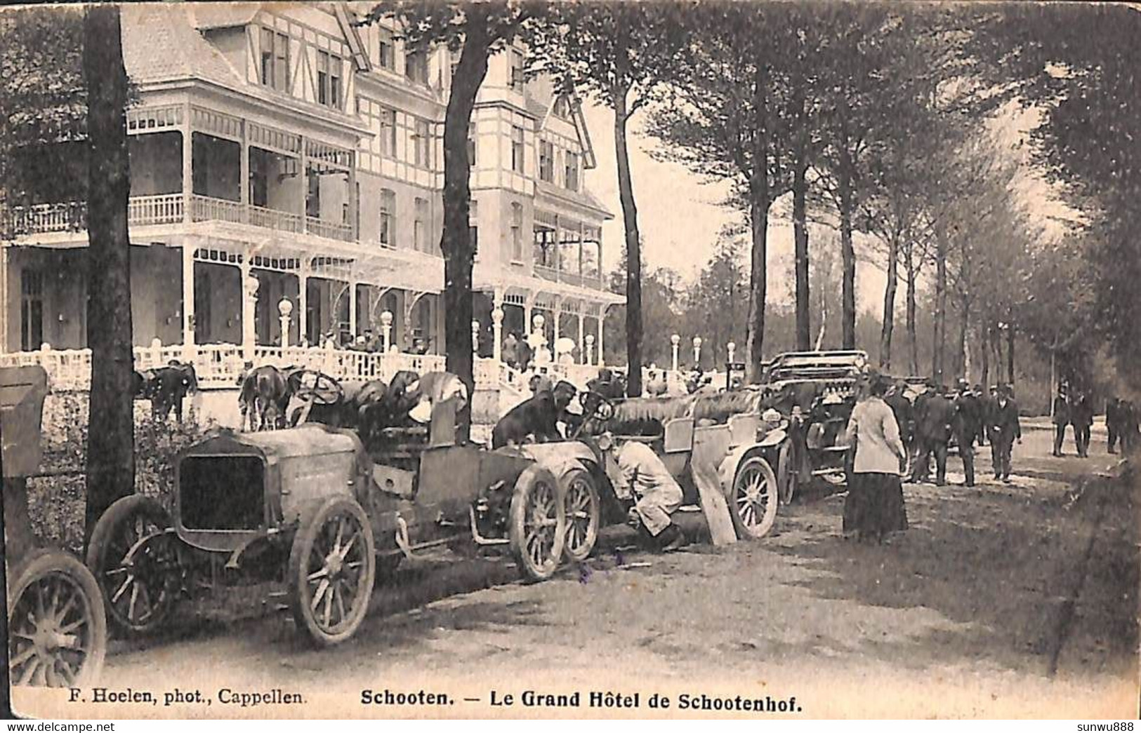 Schooten - Le Grand Hôtel De Schootenhof (top Animatie F. Hoelen Oldtimer 1911) - Schoten