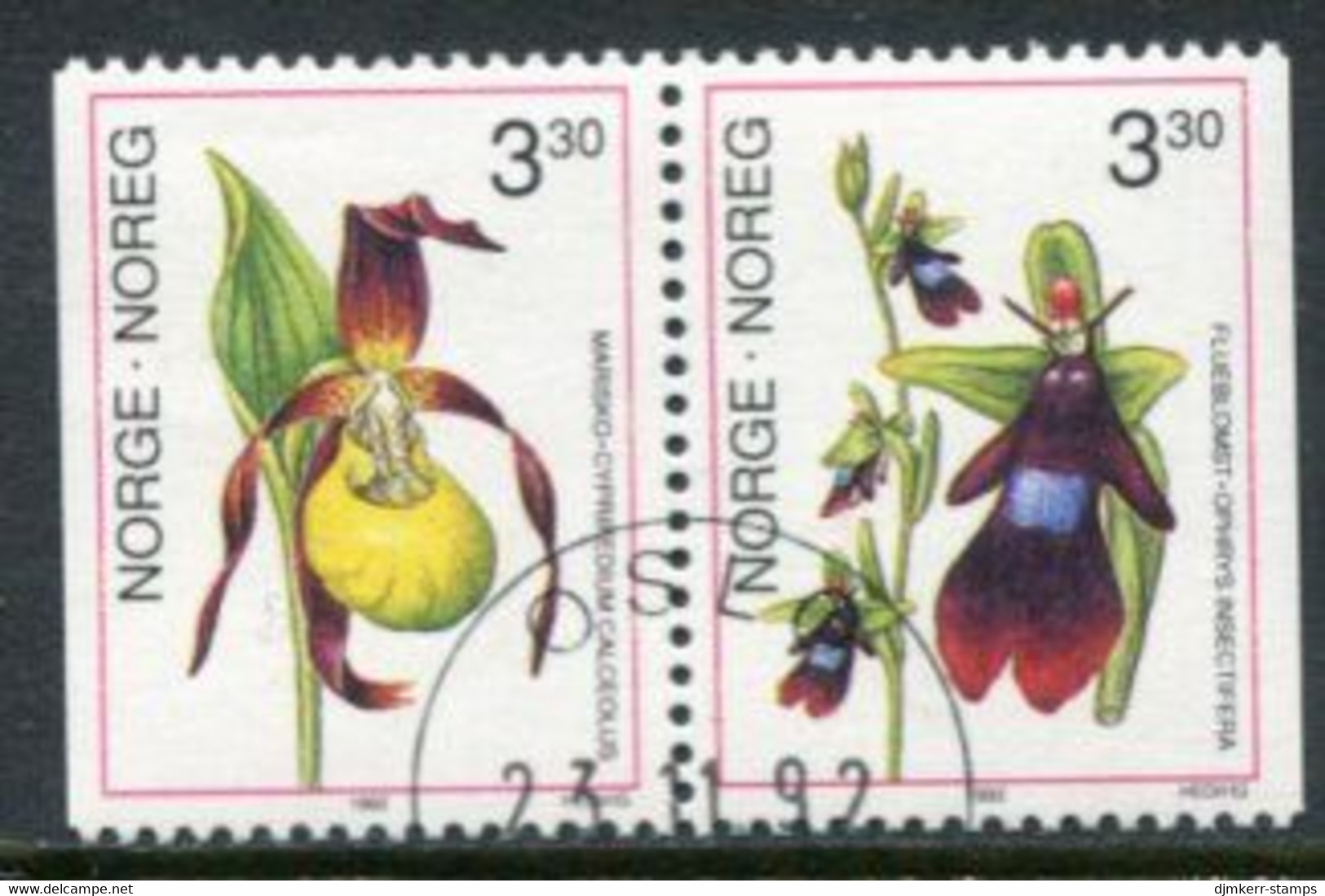 NORWAY 1992 Orchids Used.   Michel 1088-89 - Usados