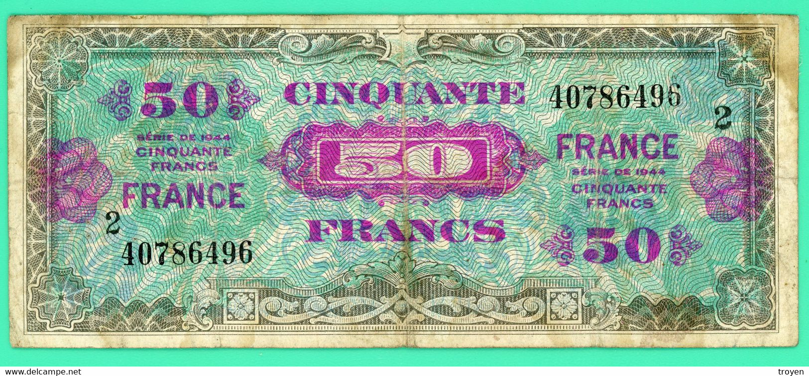 50 Francs Francel   - France - Série 2 - N° 40786196 - TB - 1944 Flag/France