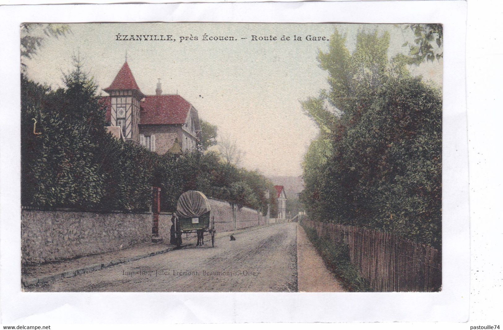 CPA : 14 X 9  -  EZANVILLE, Près  Ecouen.  -  Route  De  La  Gare - Ezanville