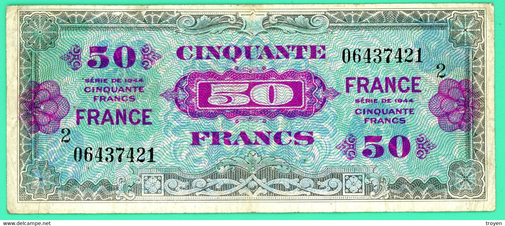 50 Francs France   - France - Série 2 - N° 06437421 - TB + - 1944 Flag/France