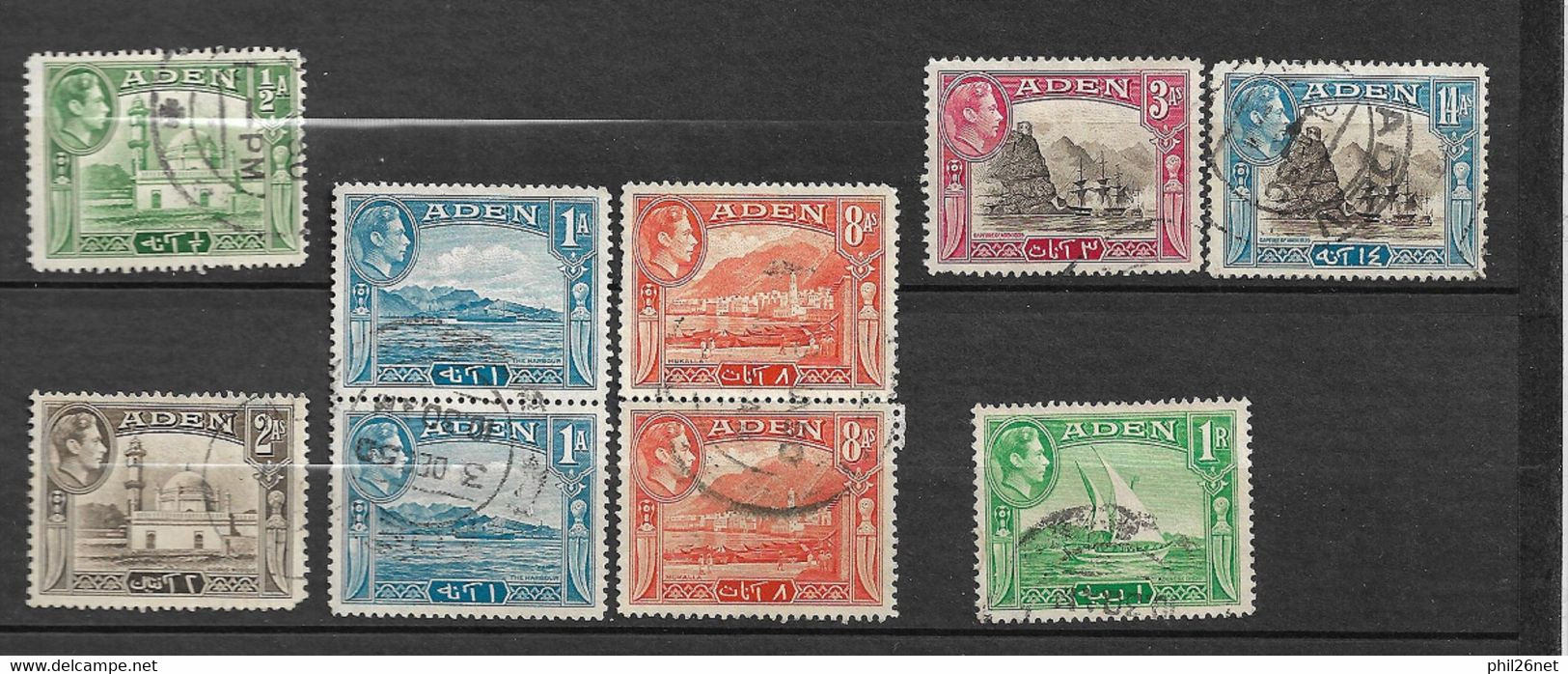 Aden UK  N° 16 ; 18 X 2; 22; 23 X2 ; 23A Et 24 Oblitérés    B/TB     - Aden (1854-1963)