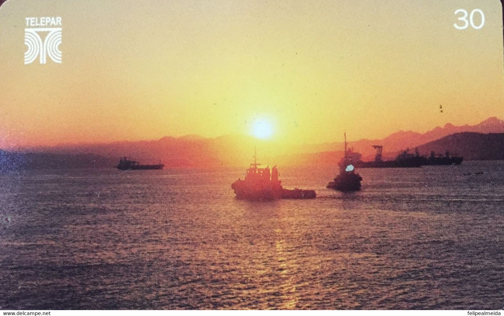 Phone Card Manufactured By Telepar In 2000 - Series Sunset - Photo Bahia De Paranaguá - Paraná - Photographer Amauri Lui - Bateaux