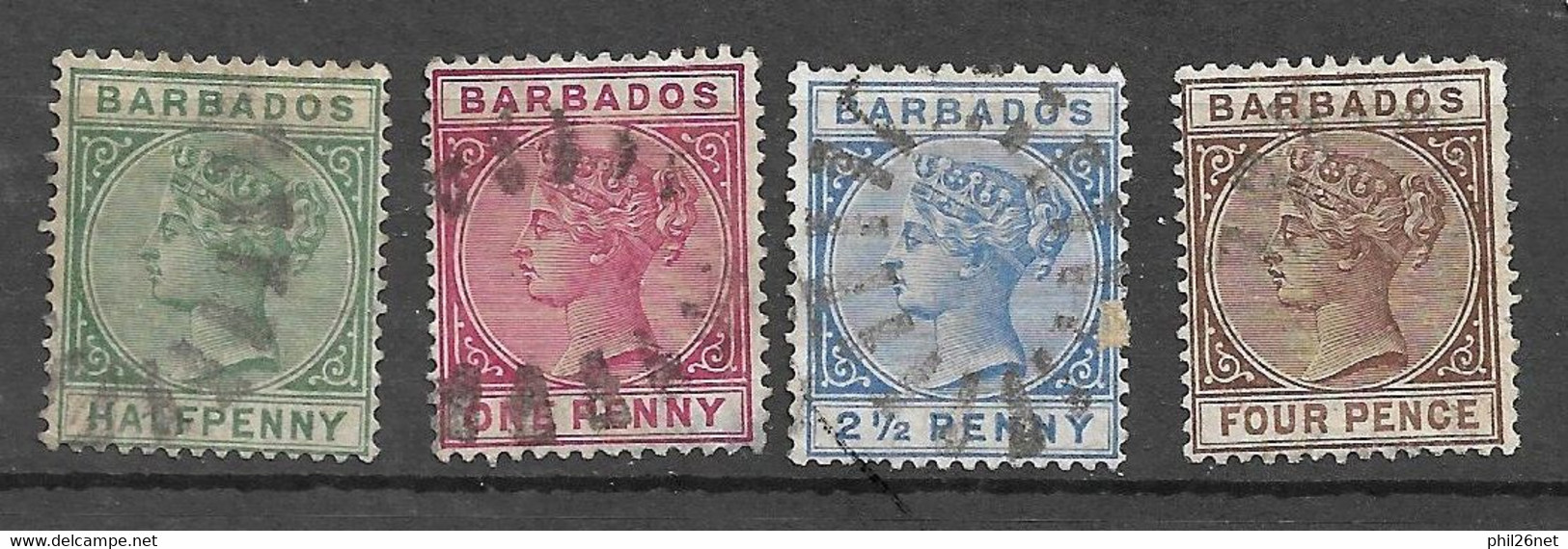 Barbade  UK  N° 39  à 41  Et  44     Oblitérés    B/TB       - Barbados (...-1966)