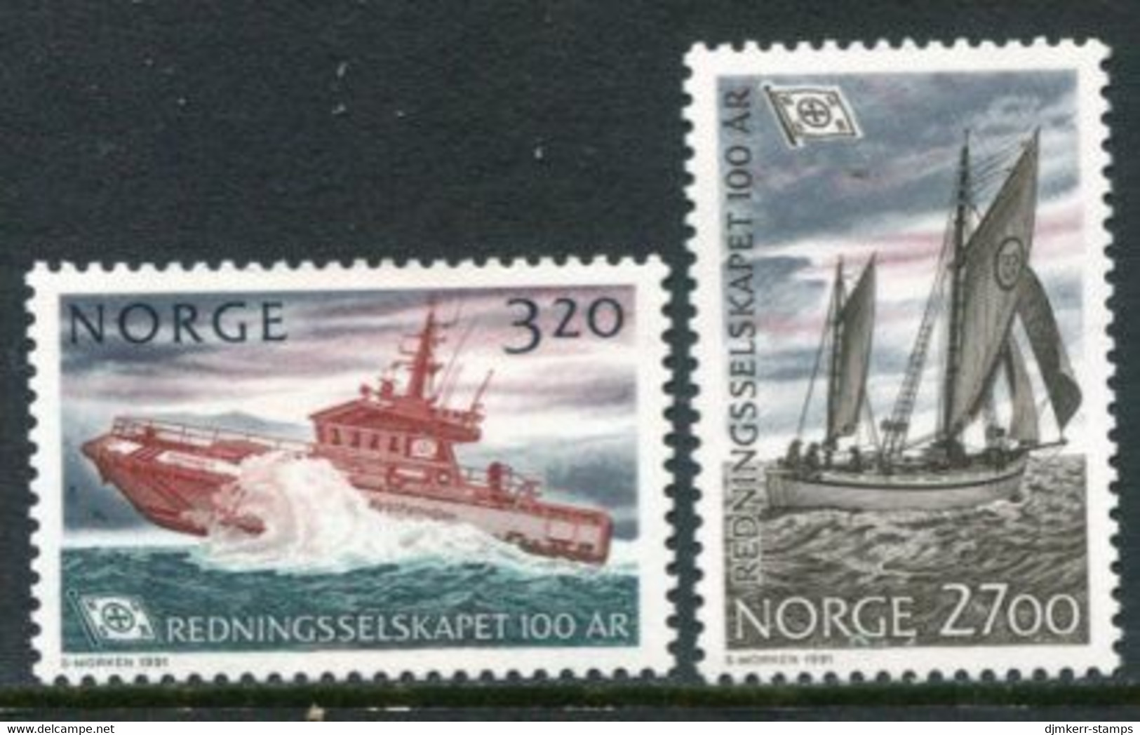 NORWAY 1991 Centenary Of Society For Saving Shipwrecked Mariners MNH / **.   Michel 1066-67 - Nuevos