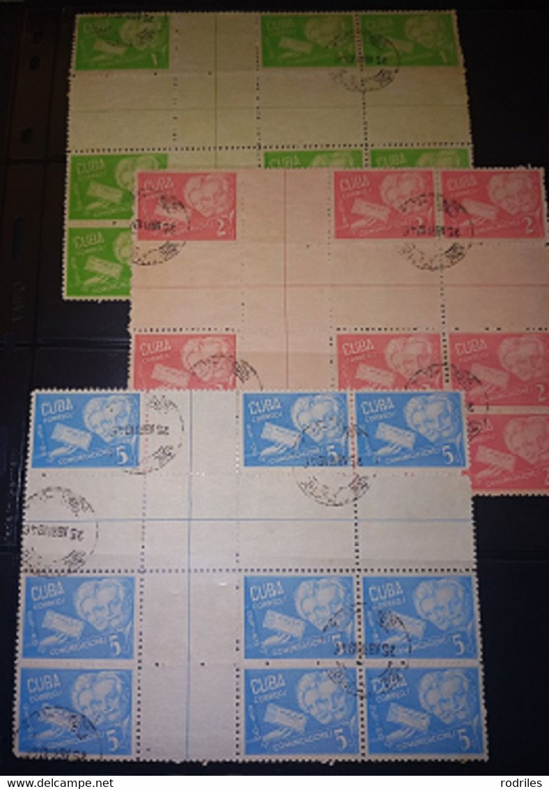 Antillas. Conjunto De 5 Sellos En Bloque De 9 Con Centros De Hojas - Used Stamps