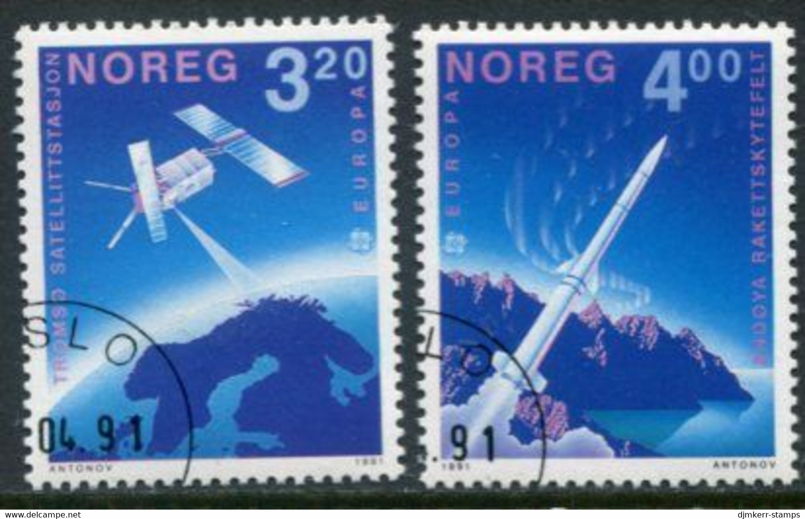 NORWAY 1991 Europa: Space Exploration Used.   Michel 1062-63 - Gebraucht