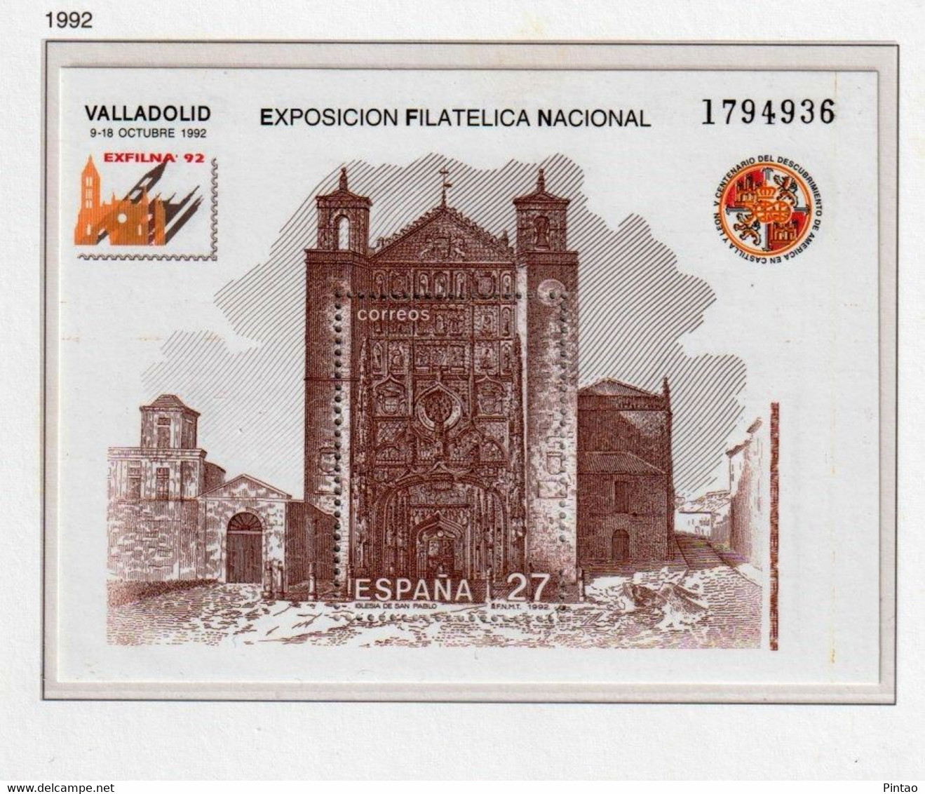 ESPANHA 1992- MNH (FILATELIA)_ SPB0049 - Blocs & Hojas