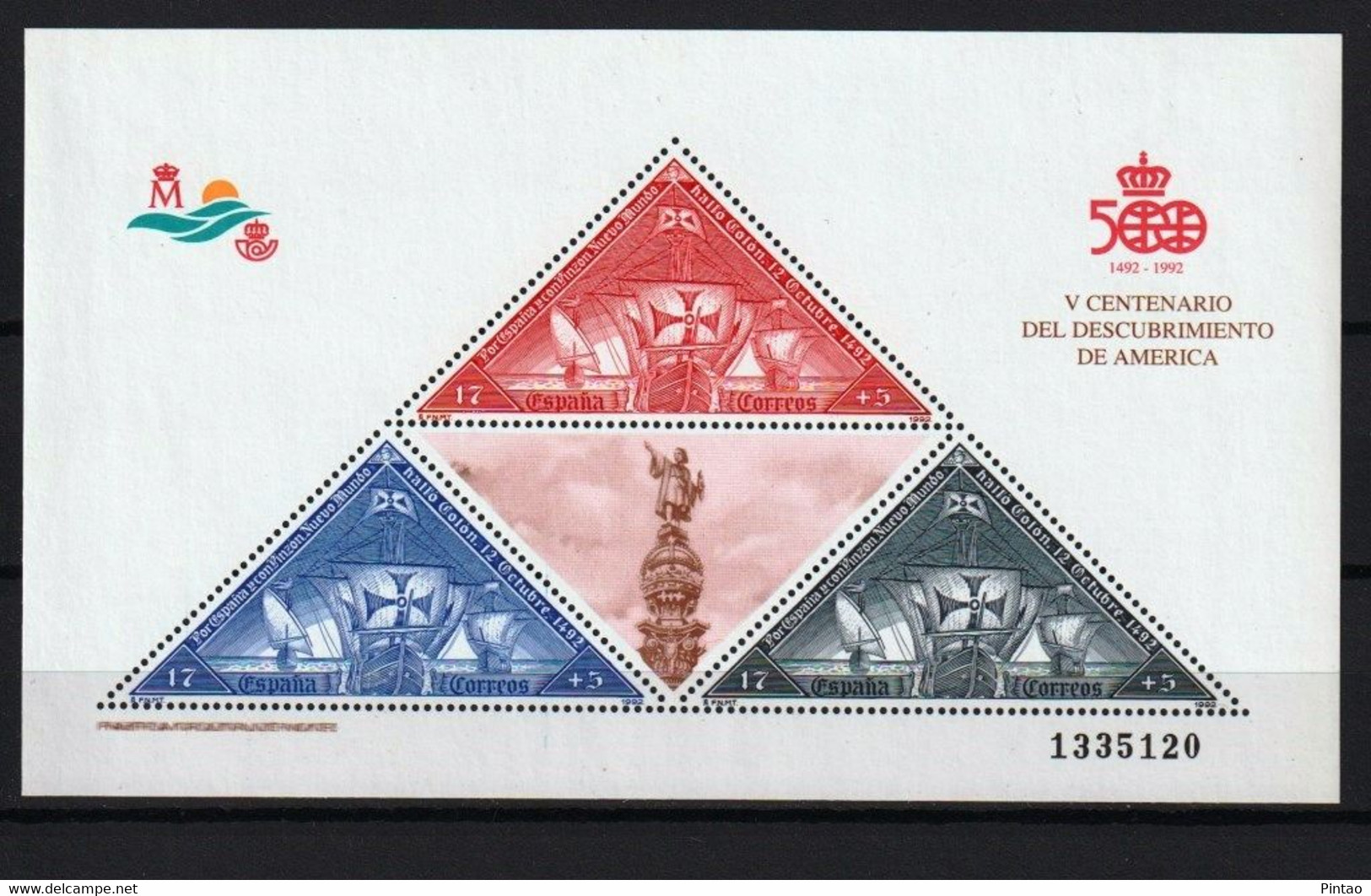 ESPANHA 1992- MNH (C. COLOMBO)_ SPB0037 - Blocs & Hojas