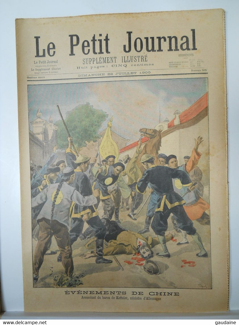 LE PETIT JOURNAL N° 504 - 15 JUILLET 1900 - MANIF CONTRE M. REINACH - EXPOSITION 1900 PAVILLON DE L'EGYPTE - CHINE - Le Petit Journal