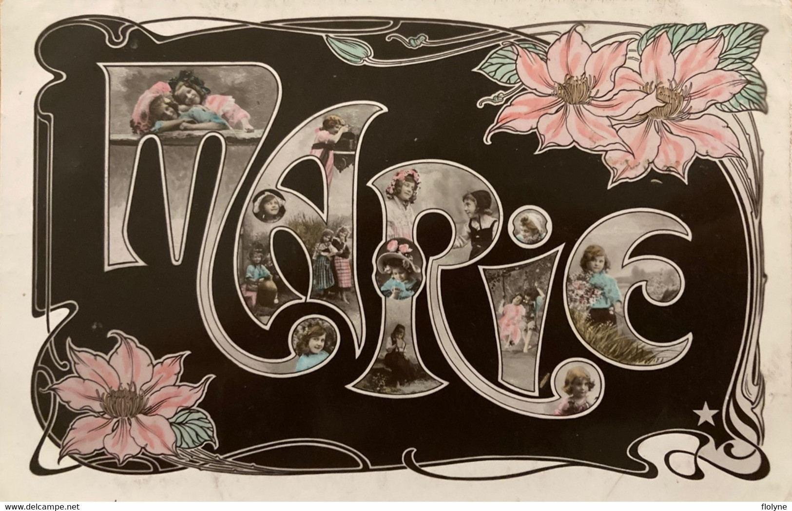 Marie MARIE - Thème Prénom - Name - Art Nouveau Jugenstil - Firstnames