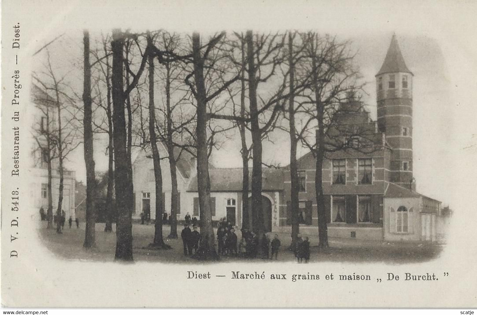 Diest   -   Marché Aux Grains Et Maison  "De Burcht".   1900 - Diest