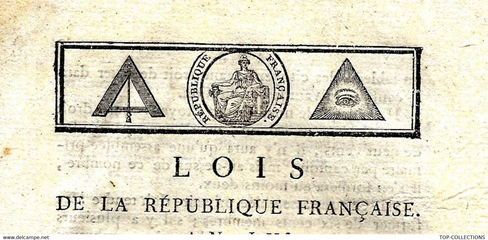 1796 LOI DE LA REPUBLIQUE FRANCAISE AN IV  N° 195 16 PAGES PARIS IMPRIMERIE DE LA REPUBLIQUE à Paris Avec 2 Signatures - Decreti & Leggi