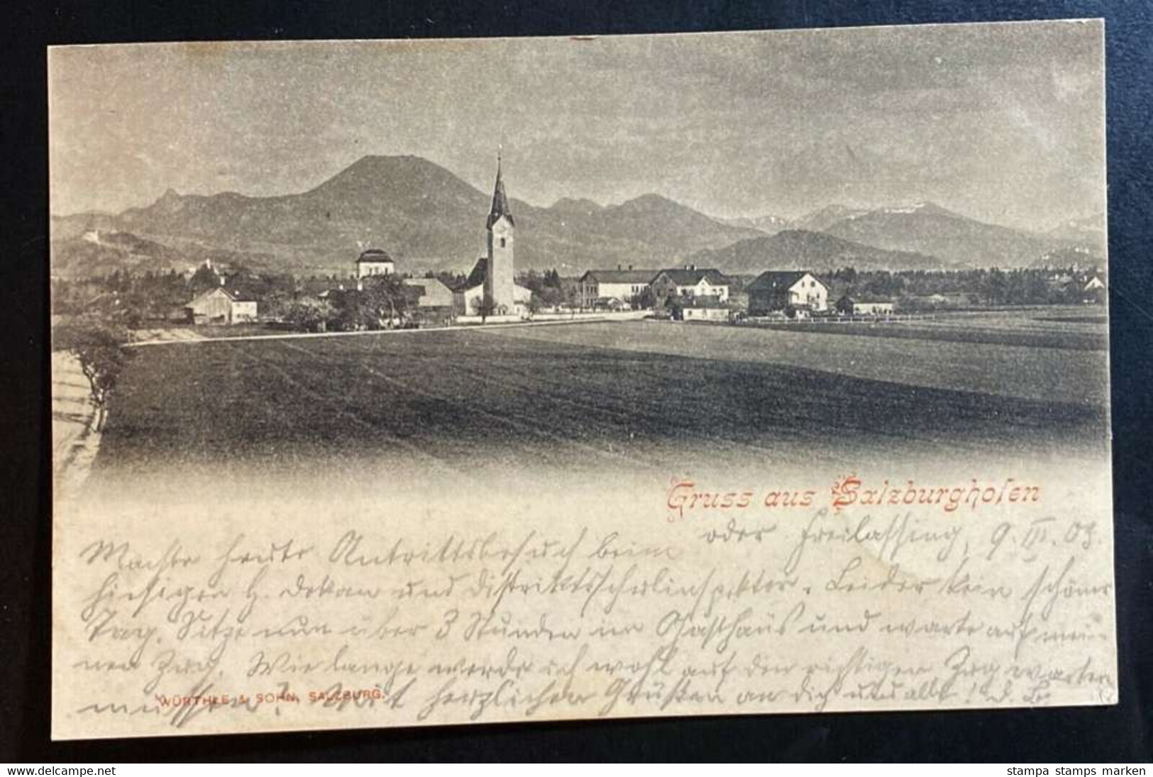 AK Litho Gruss Aus SALZBURGHOFEN Gestempelt Freilassing 1903 - Freilassing