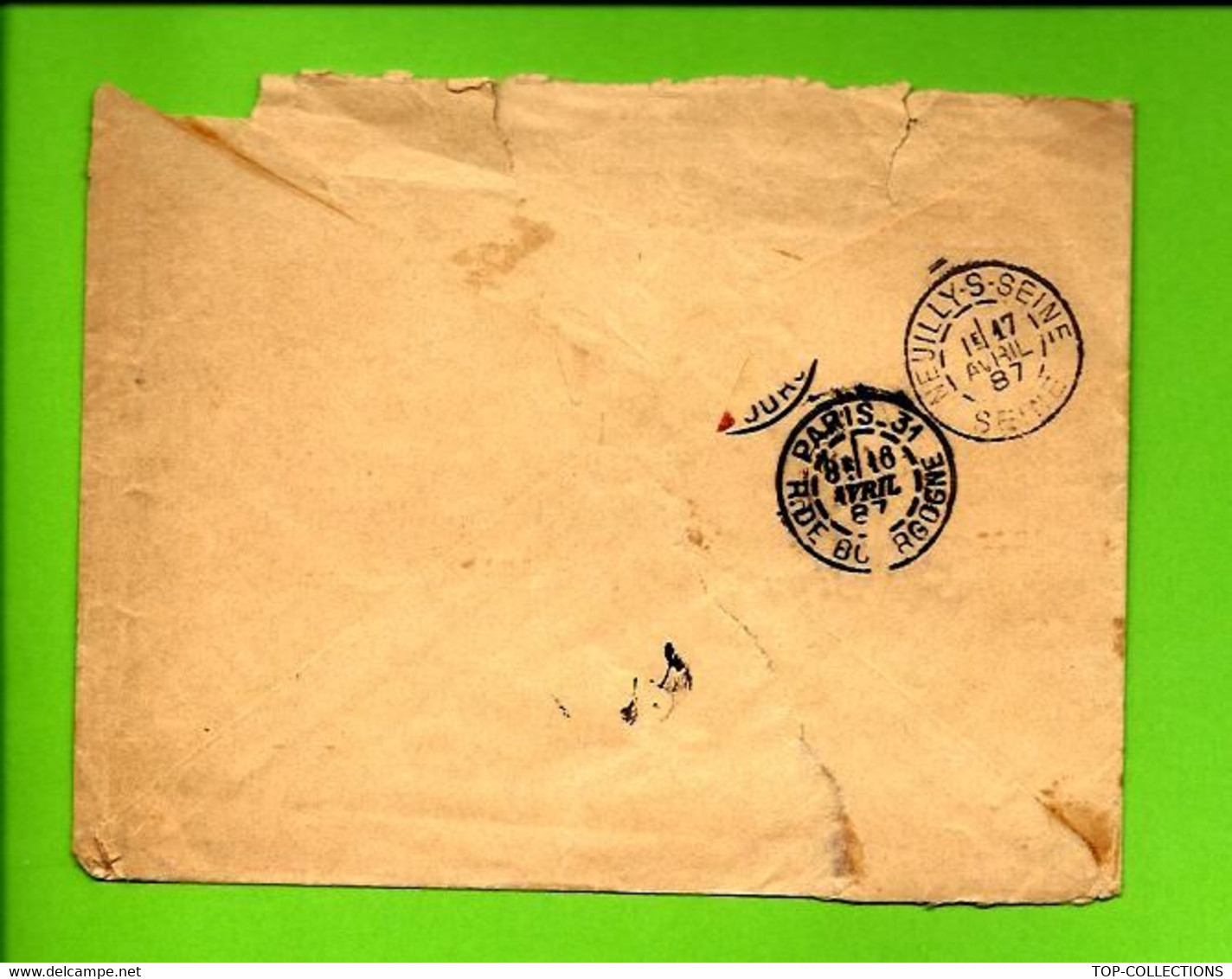 ENVELOPPE SEULE MINISTERE . DES POSTES ET TELEGRAPHES CABINET DU MINISTRE 1887 BON ETAT VOIR DESCRIPTION - Documents Of Postal Services