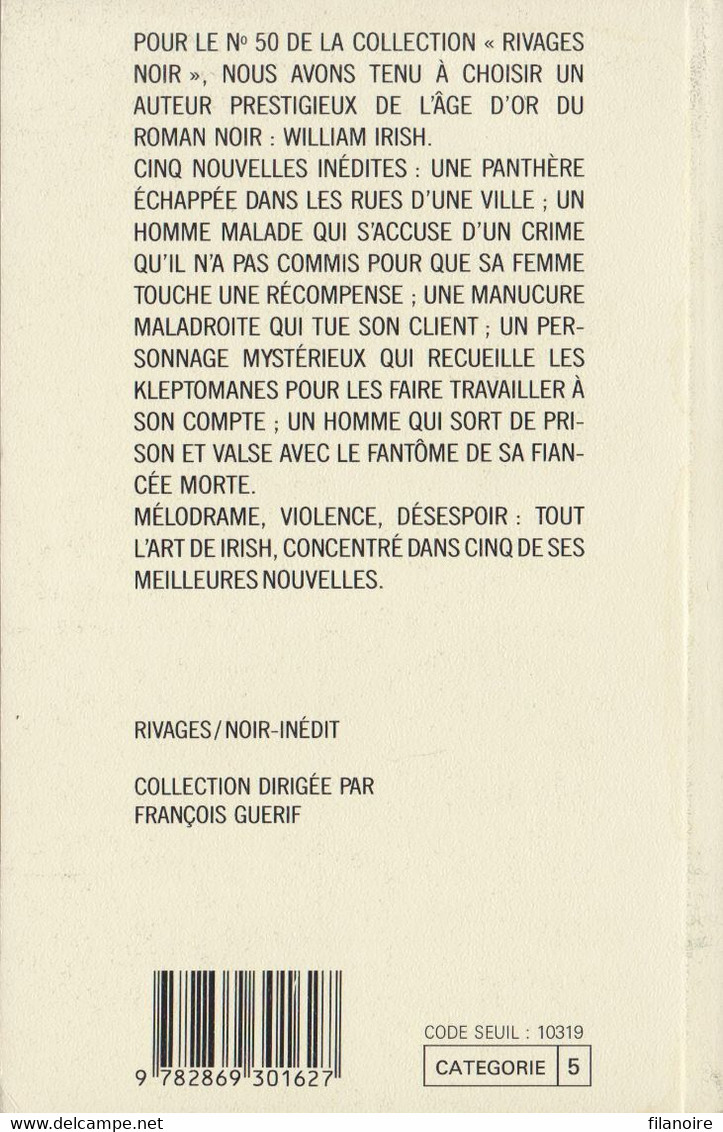 William IRISH Valse Dans Les Ténèbres Rivages/Noir N°50 (04/1993) - Rivage Noir