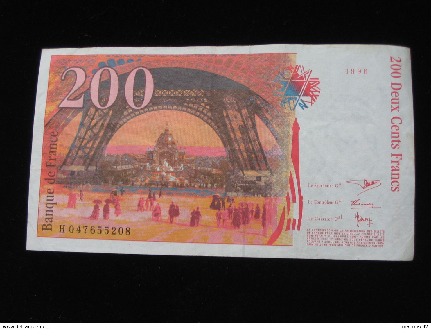 200 Deux Cents Francs - EIFFEL - 1996   **** EN ACHAT IMMEDIAT **** - 200 F 1995-1999 ''Eiffel''